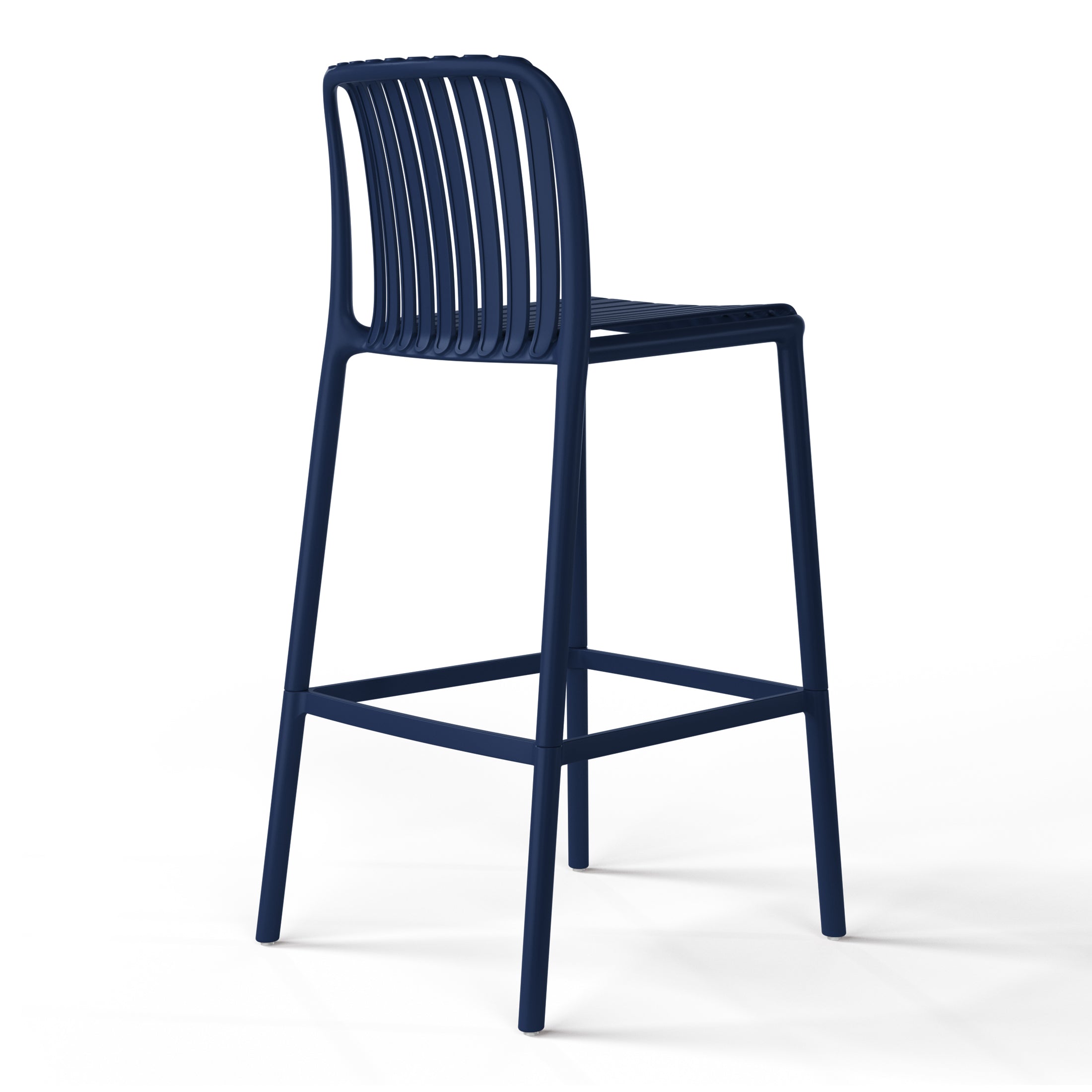 Sunshine 29.5" Outdoor Modern Polypropylene Plastic Patio Bar Height Stools (Set of 2)