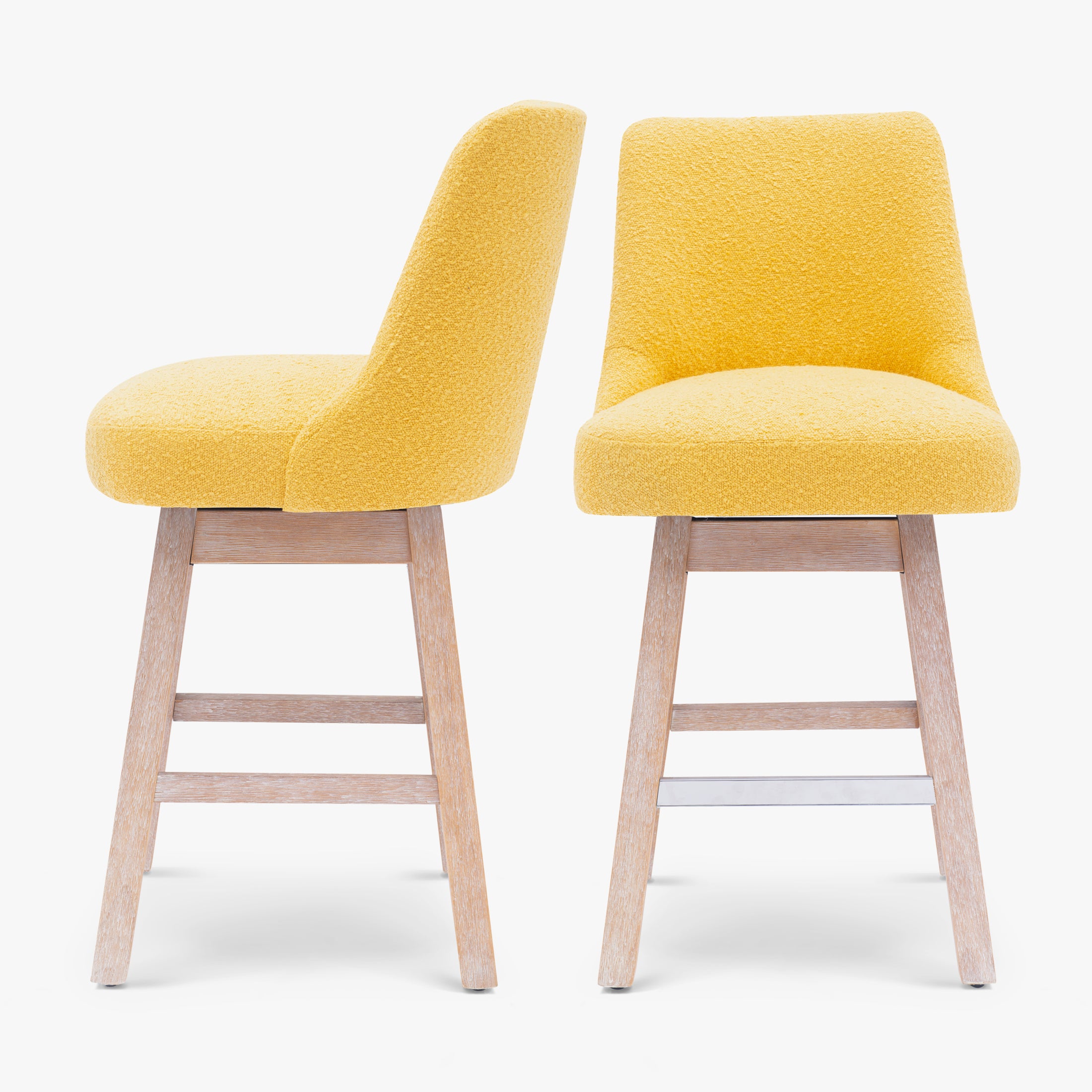 Amélie 26" Upholstered Swivel Counter Height Bar Stools (Set of 2)
