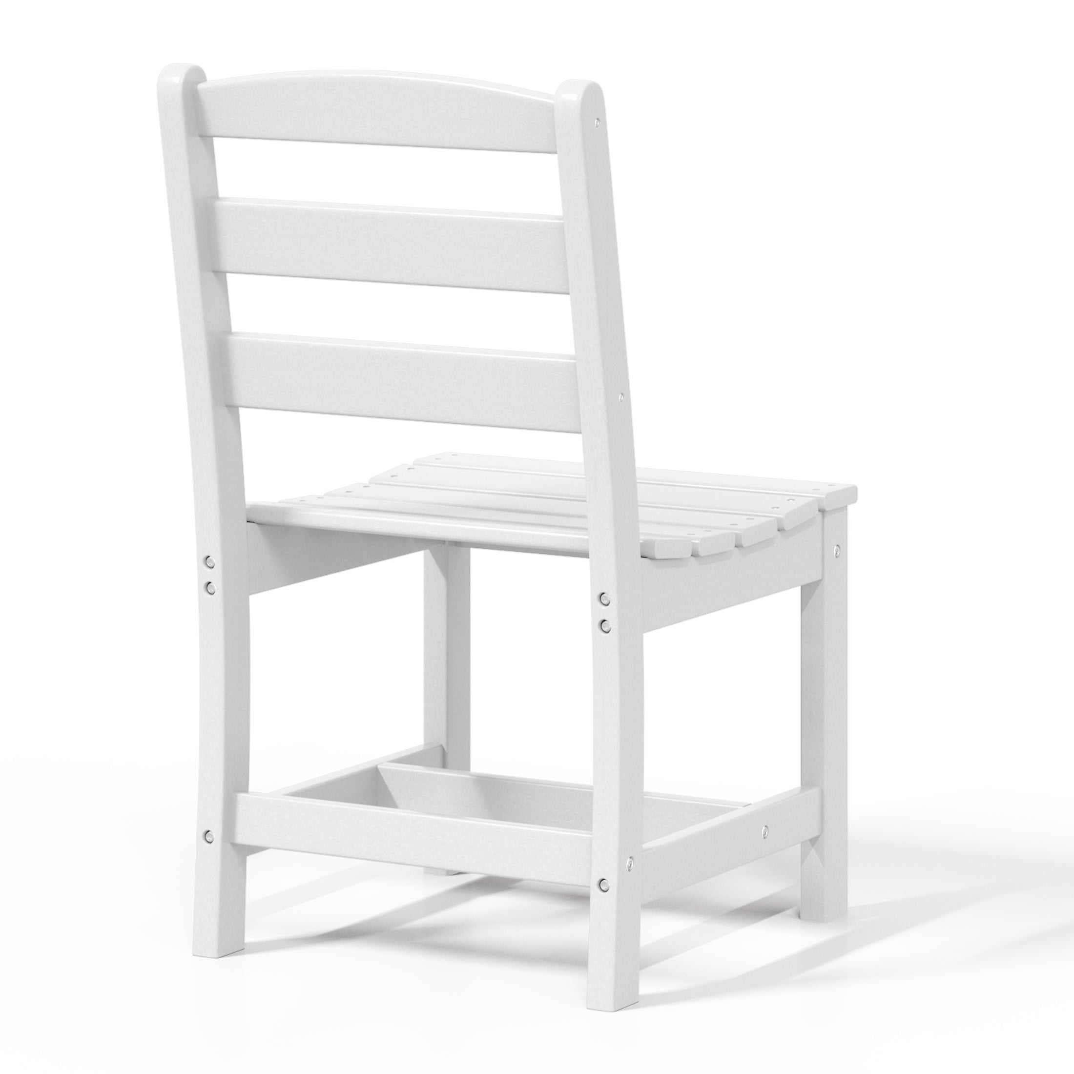 Palms 5-Piece HDPE Outdoor Square Patio Dining Table Set with Armless Side Chairs