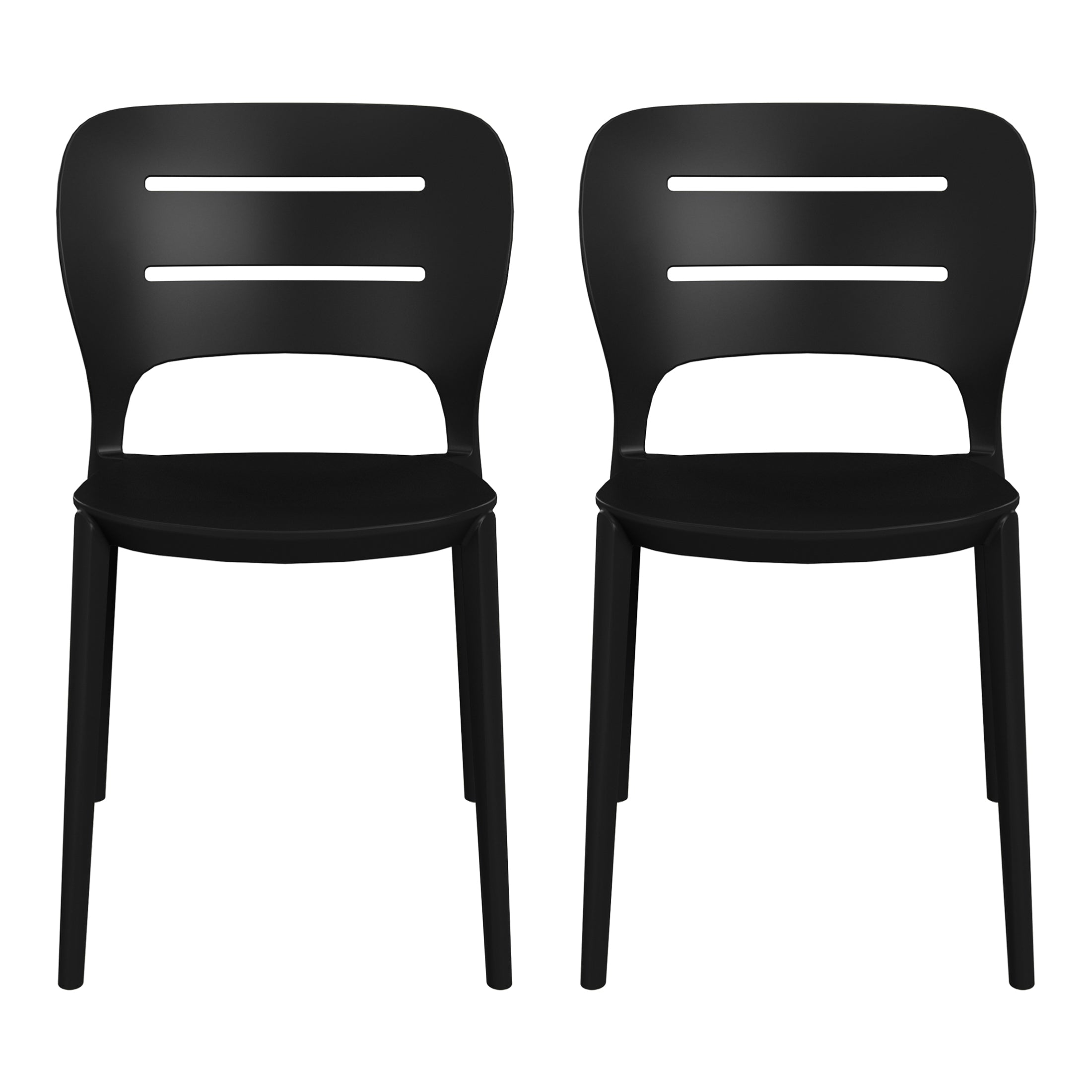 Sunshine Outdoor Modern Stackable Plastic Patio Dining Side Chairs (Set of 2)
