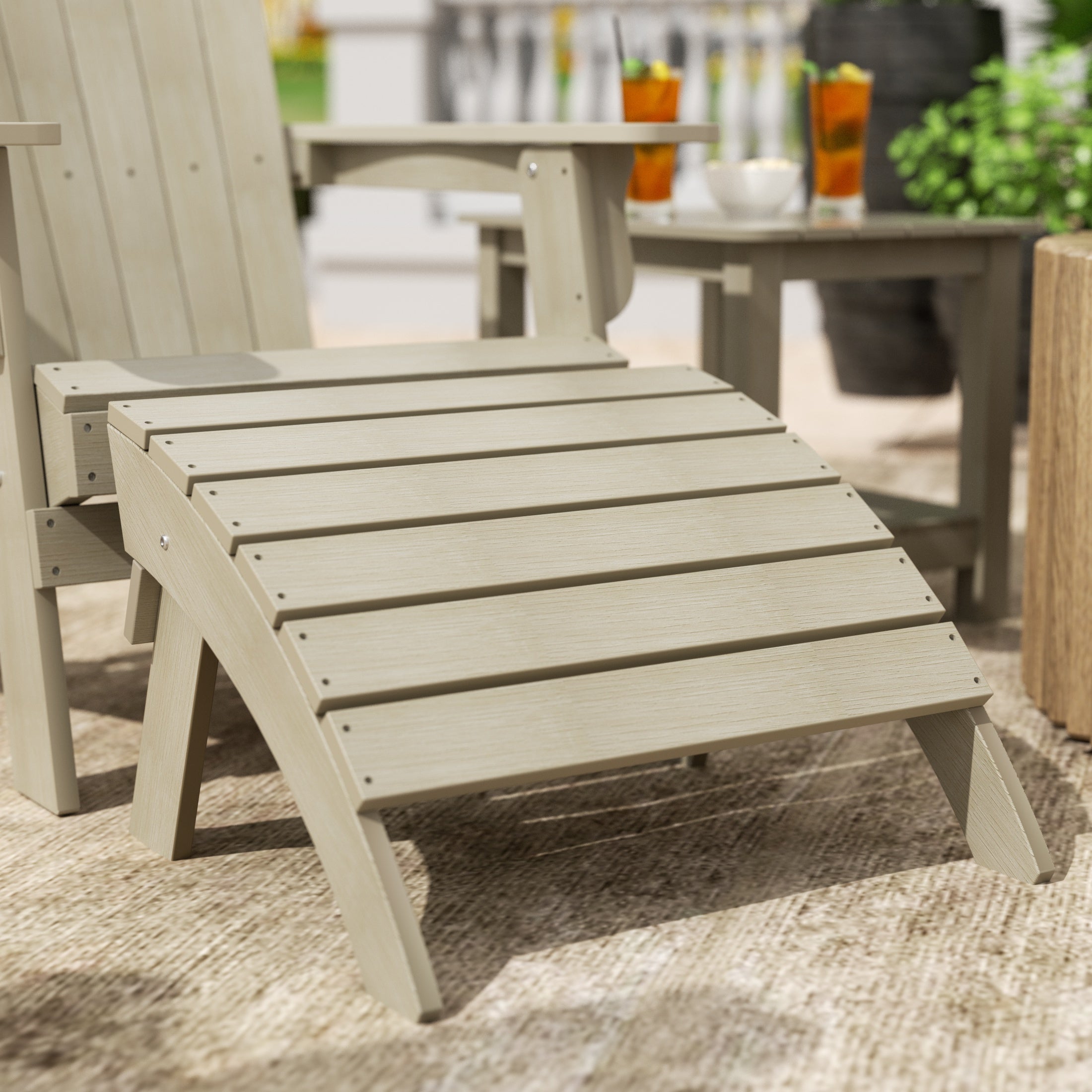 Florence Outdoor Patio All-weather Modern Folding Ottoman