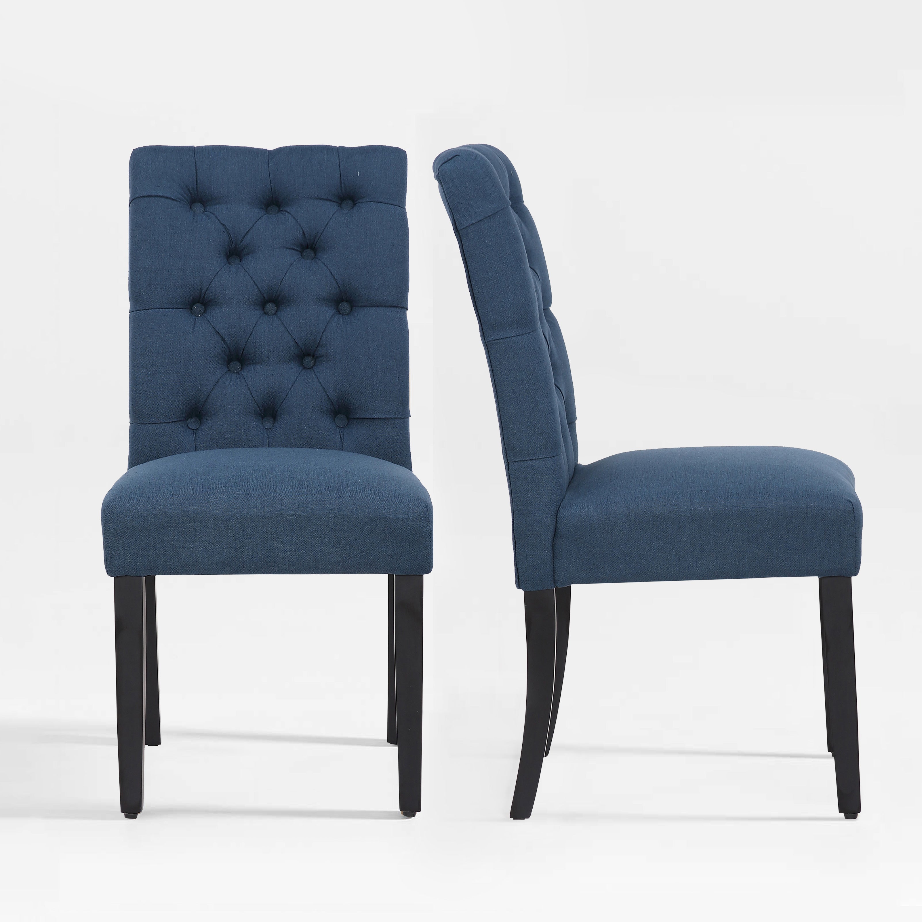 Bellmount Linen fabric tufted upholstered side chairs ( 2 piece set )