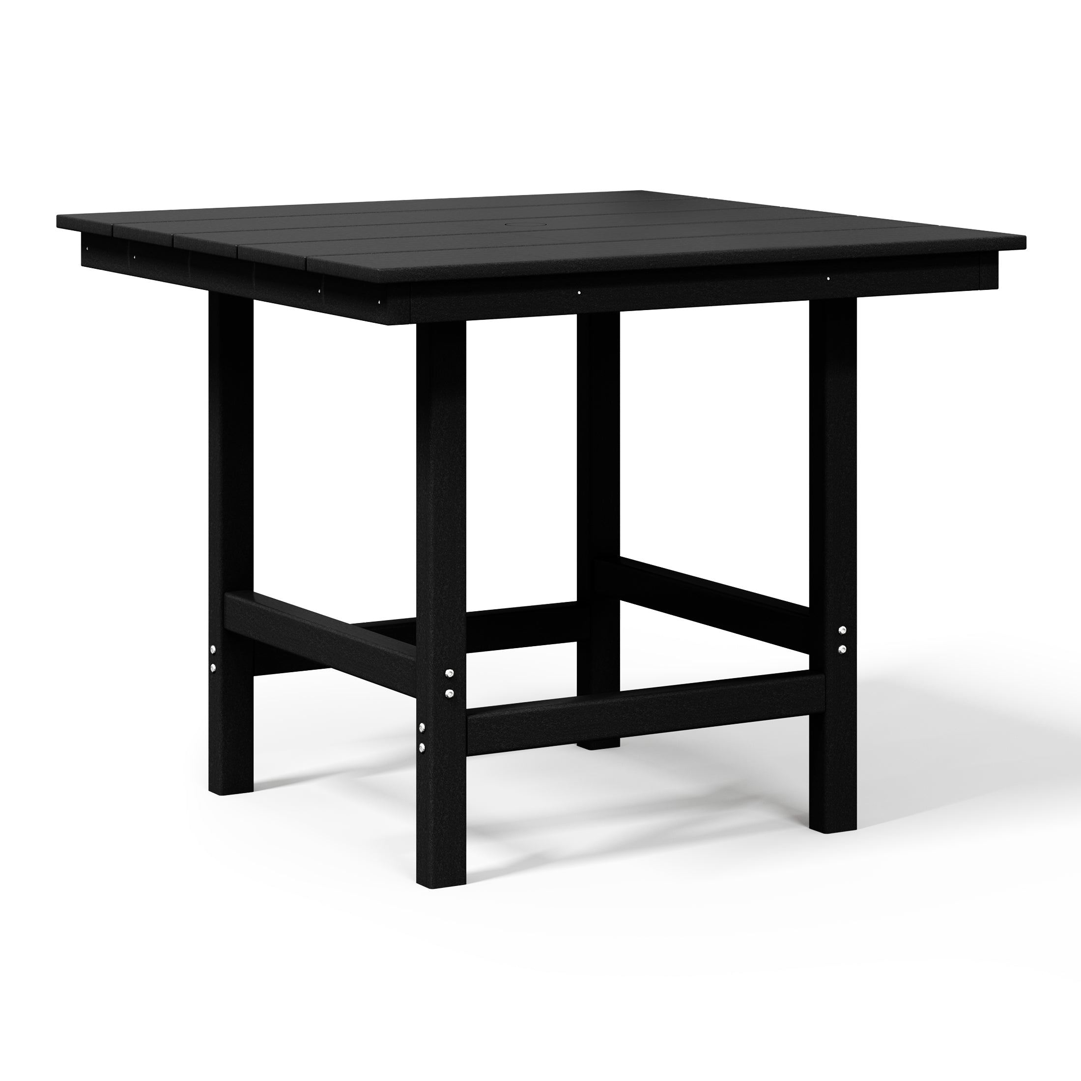 Palms Outdoor HDPE 36" Square Patio Dining Table with Umbrella Hole
