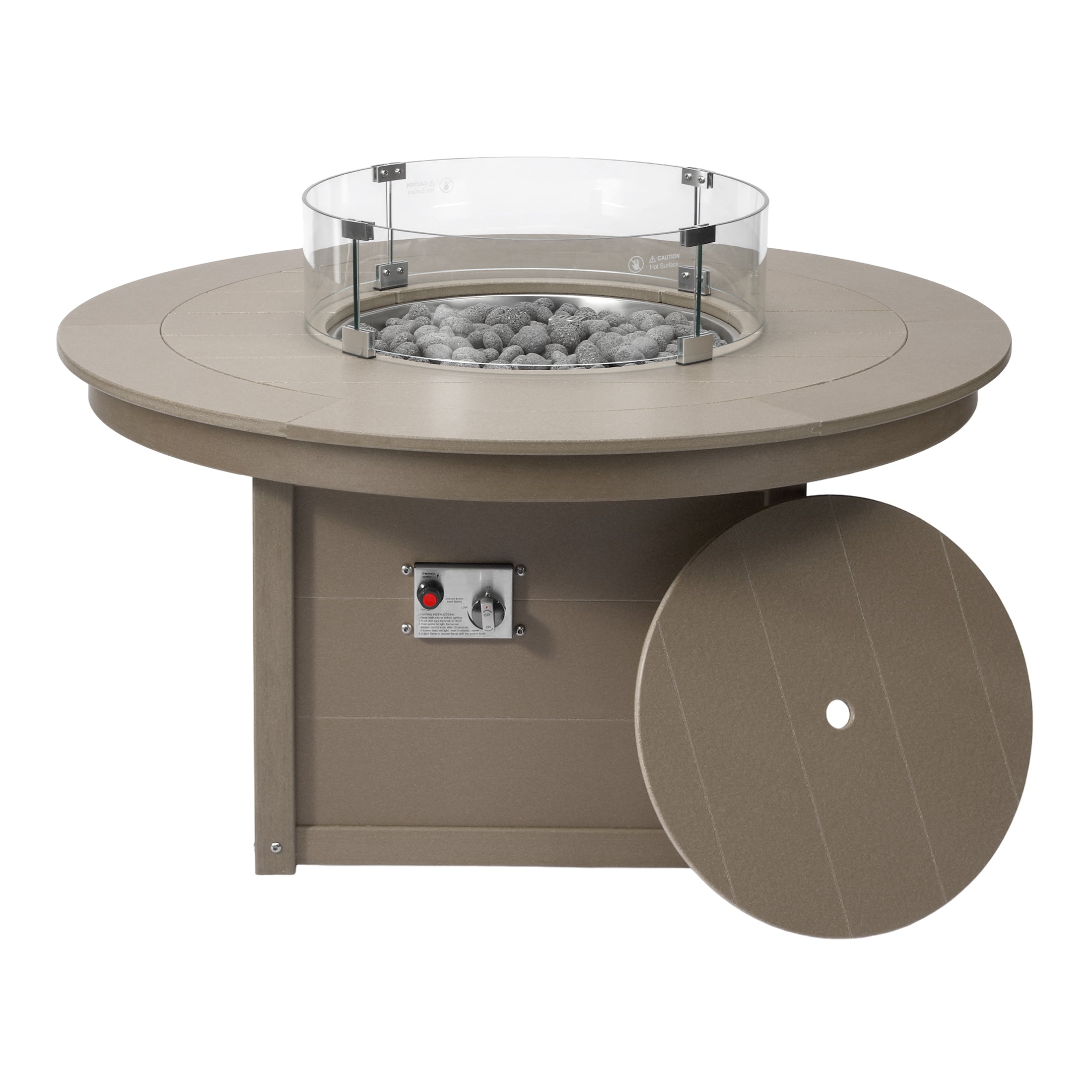 Sol 47" Modern Outdoor 55,000 BTU Patio Propane Round Fire Pit Table