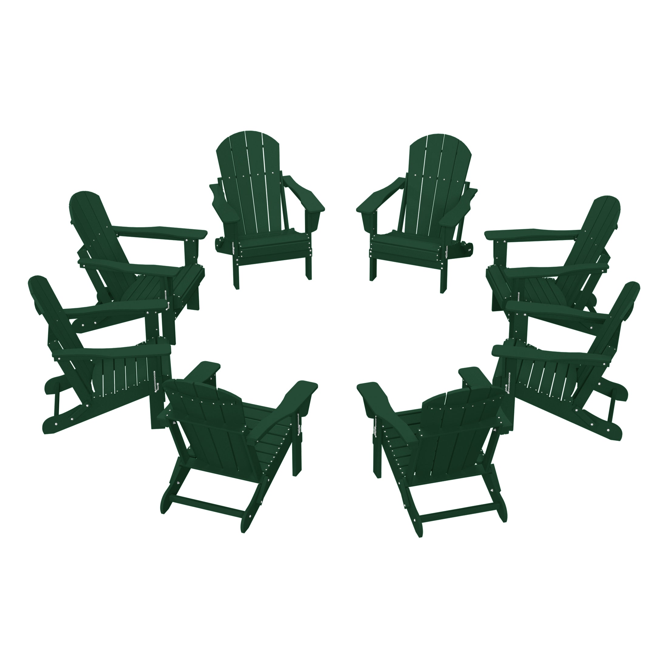 Paradise Outdoor Folding Poly Adirondack Chair (Set of 8)