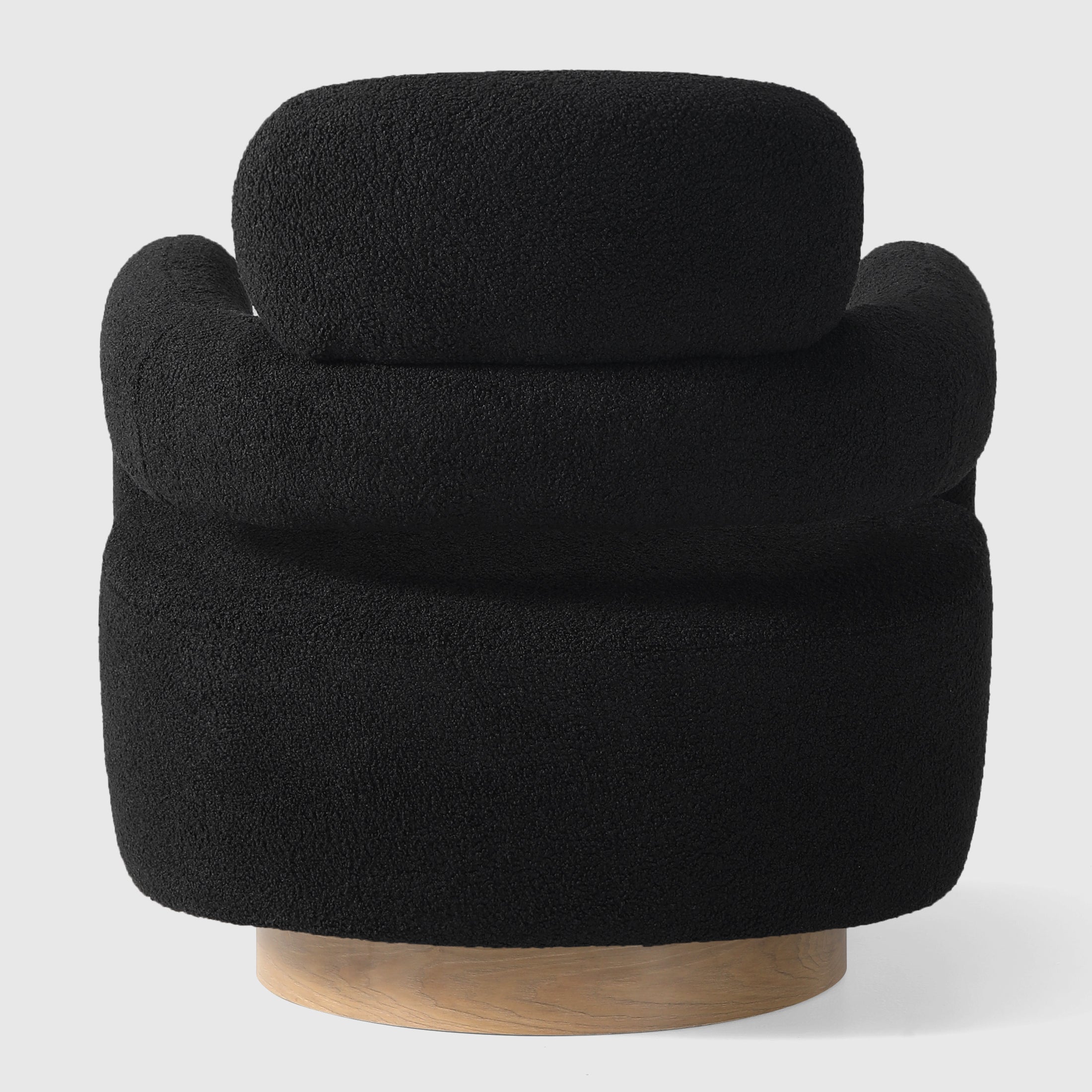 Celine Mid-Century Modern Sherpa Swivel Barrel Accent Chair