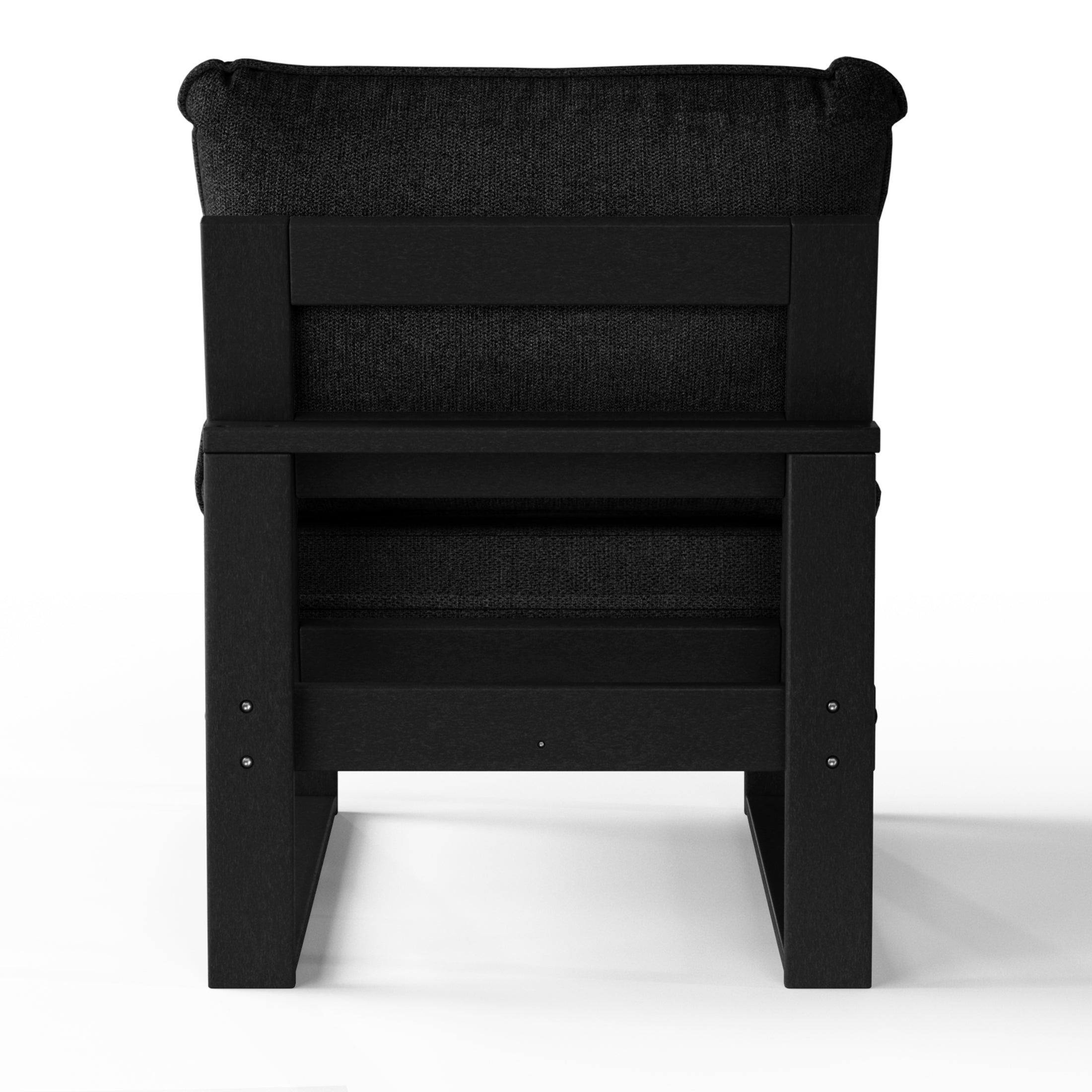 Rockaway Outdoor HDPE Sectional Armless Chair with Water-Proof Patio Cushions