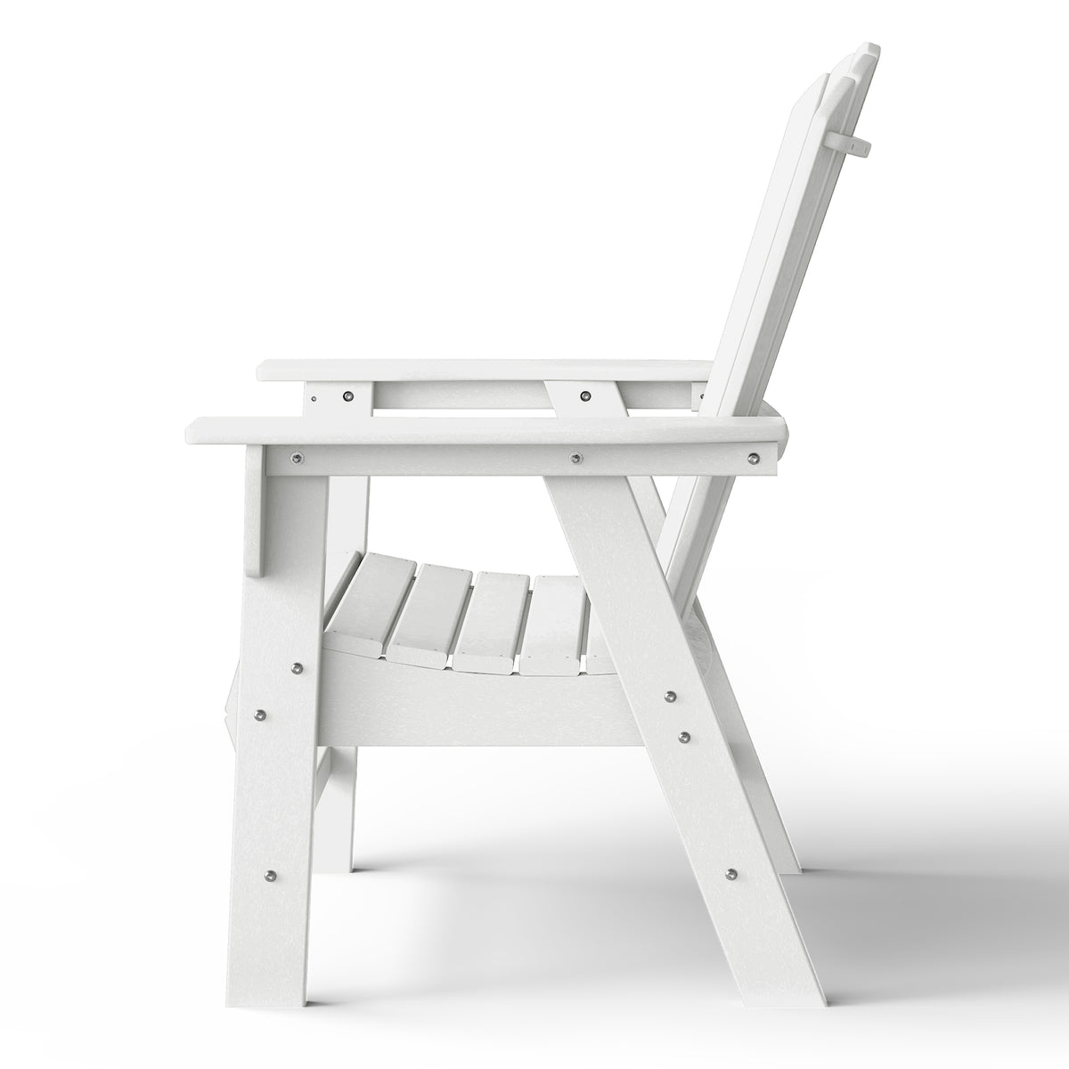 Portside Outdoor Patio Shell-back Adirondack Dining Chair Weather Resistant