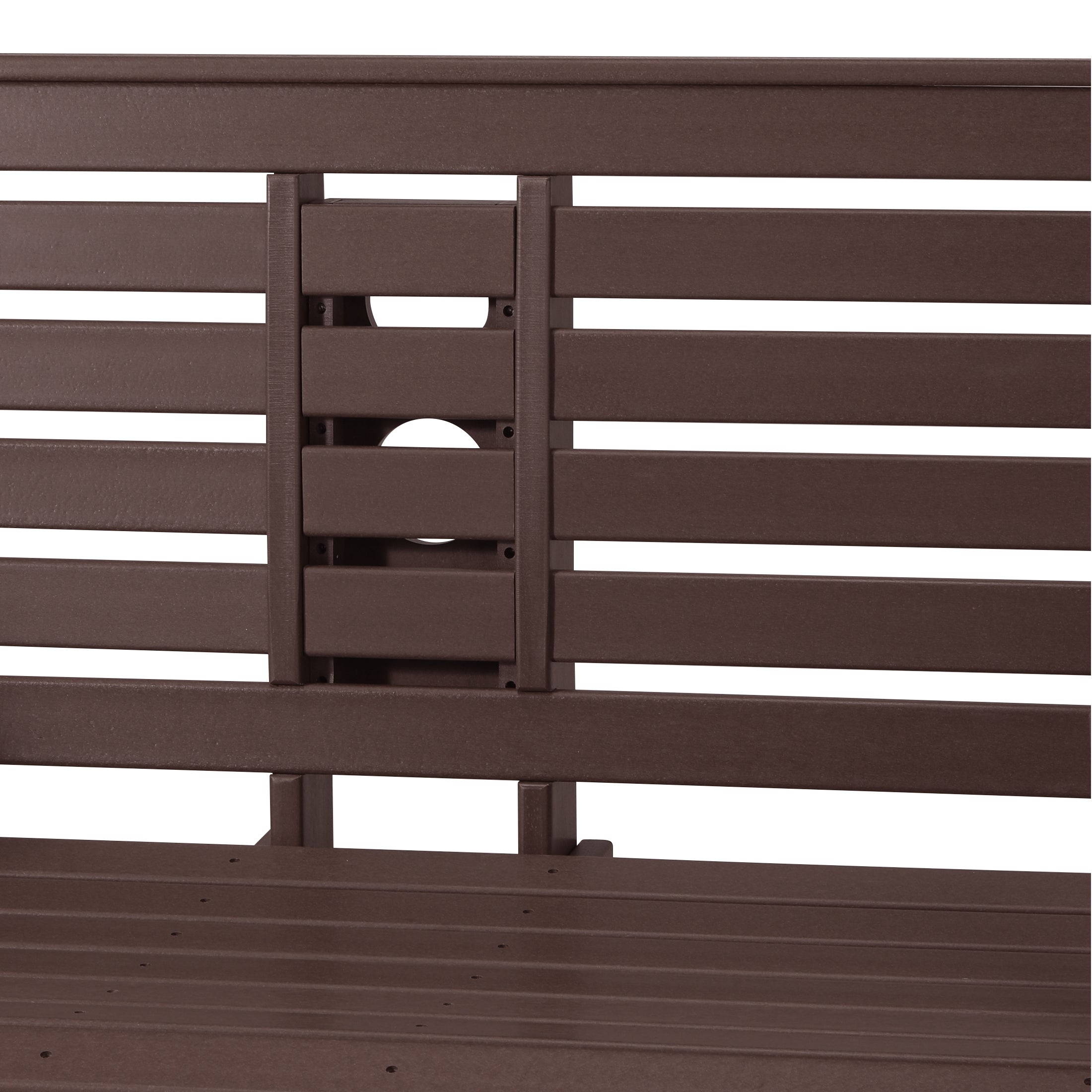 Charleston Outdoor HDPE 54" Front Hanging Porch Swing Bench With Cupholders