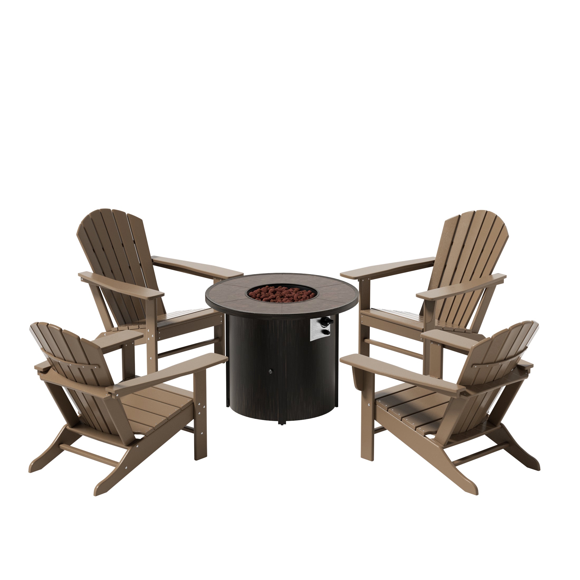 Portside Dylan Outdoor Patio Adirondack Chair with Round
