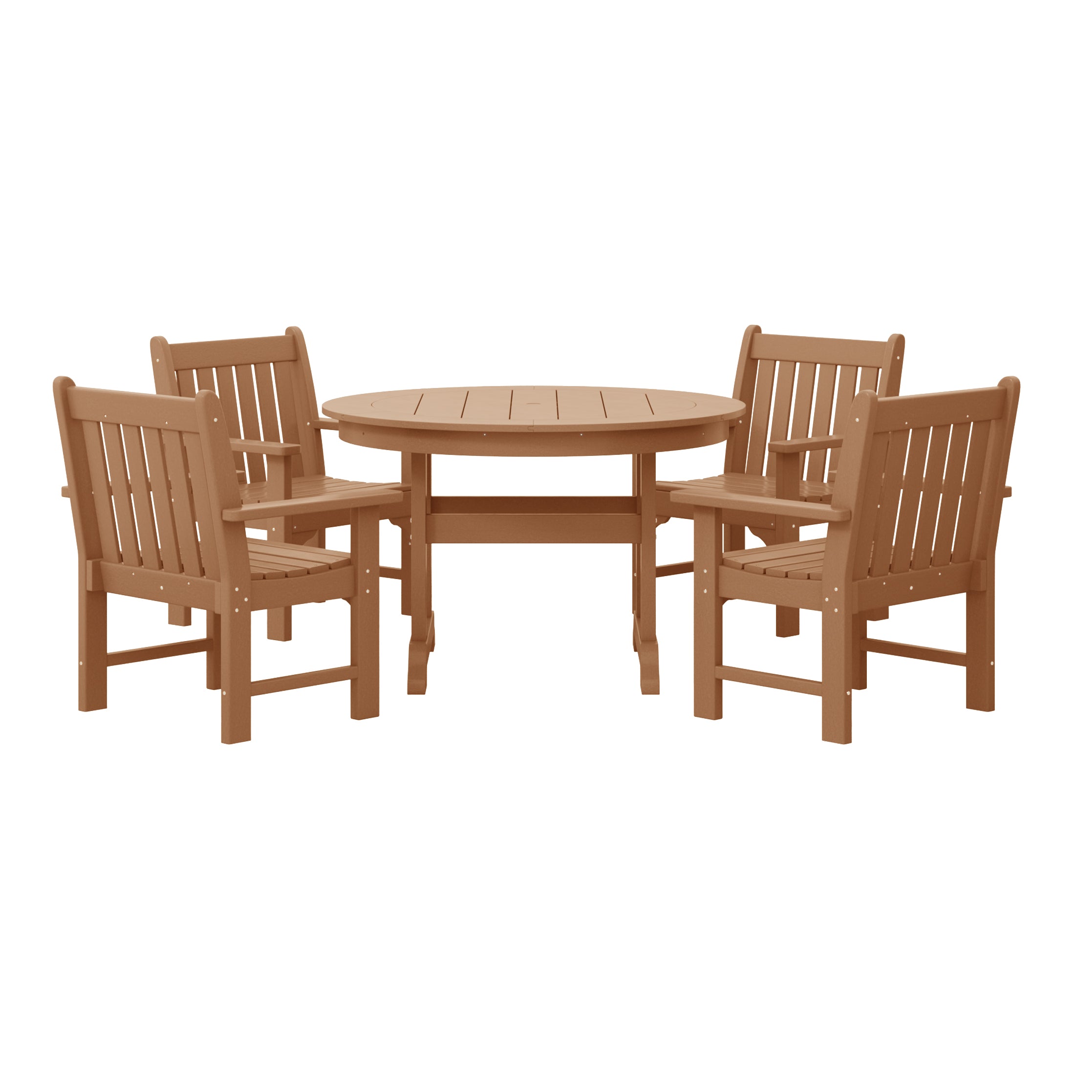 Paradise 5-Piece HDPE Outdoor Patio Chair and Round Table Dining Set