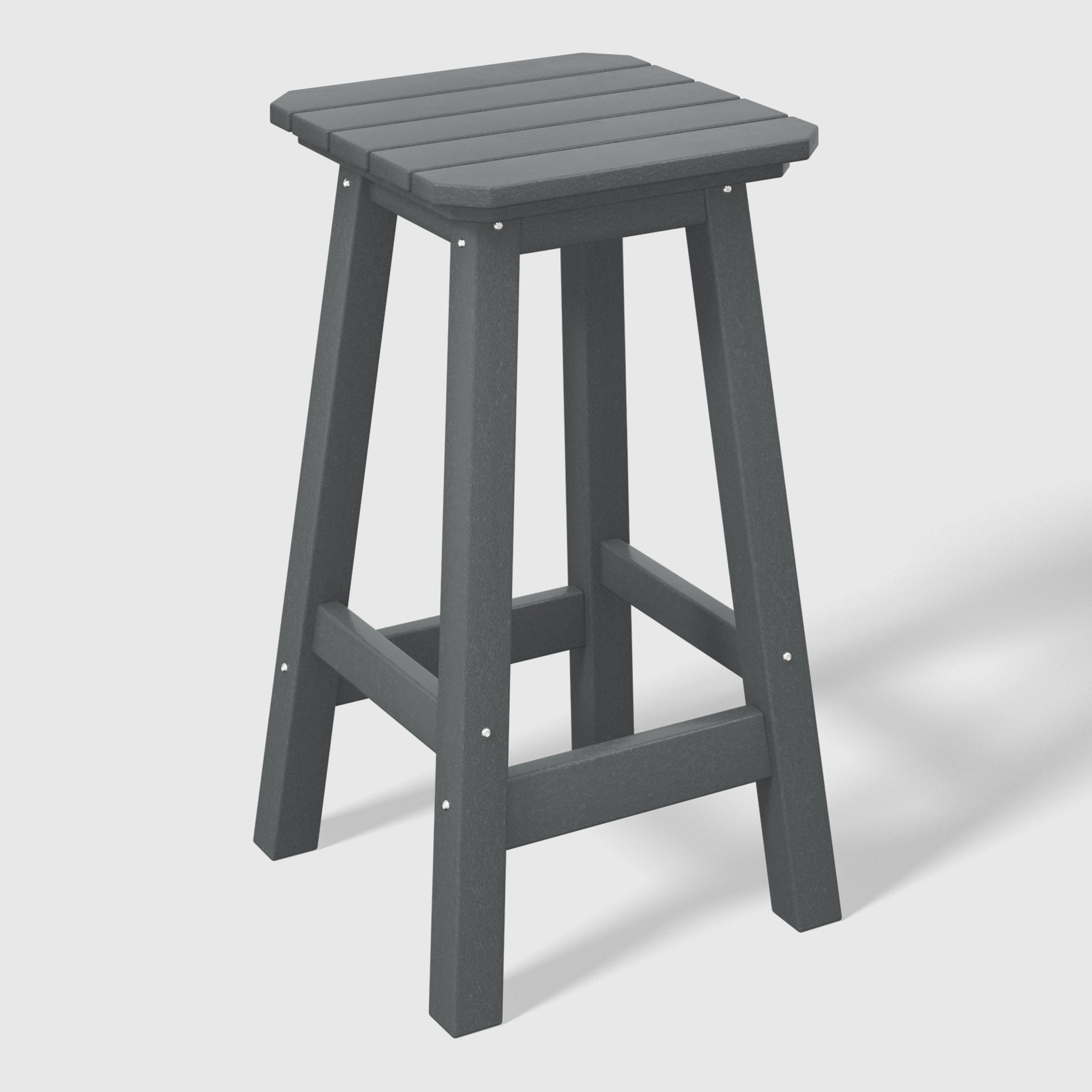 Paradise 24" HDPE Outdoor Patio Counter High Backless Square Bar Stools Set of 2