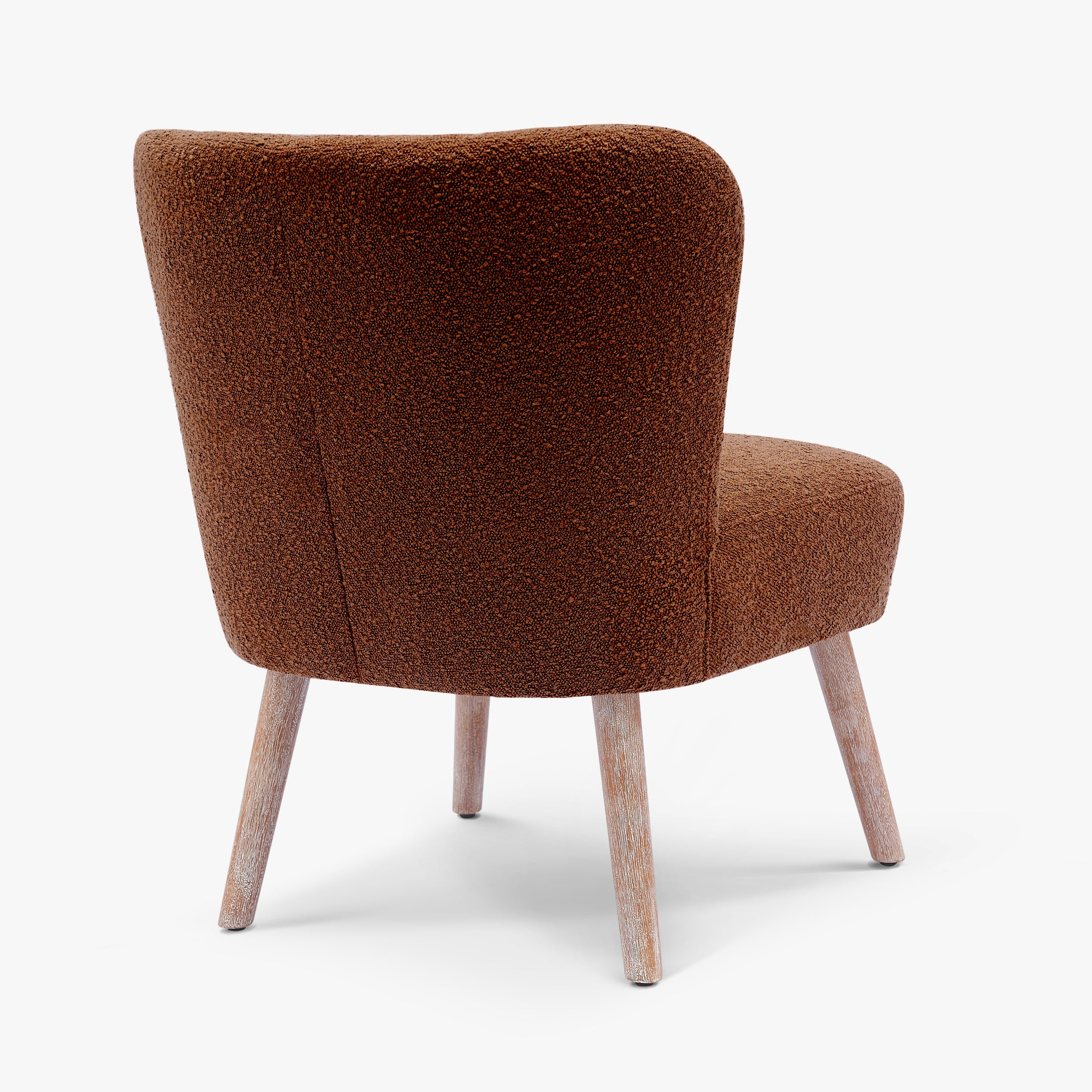 Amélie Mid-Century Boucle Accent Chair with Ottoman Foot Stool Set