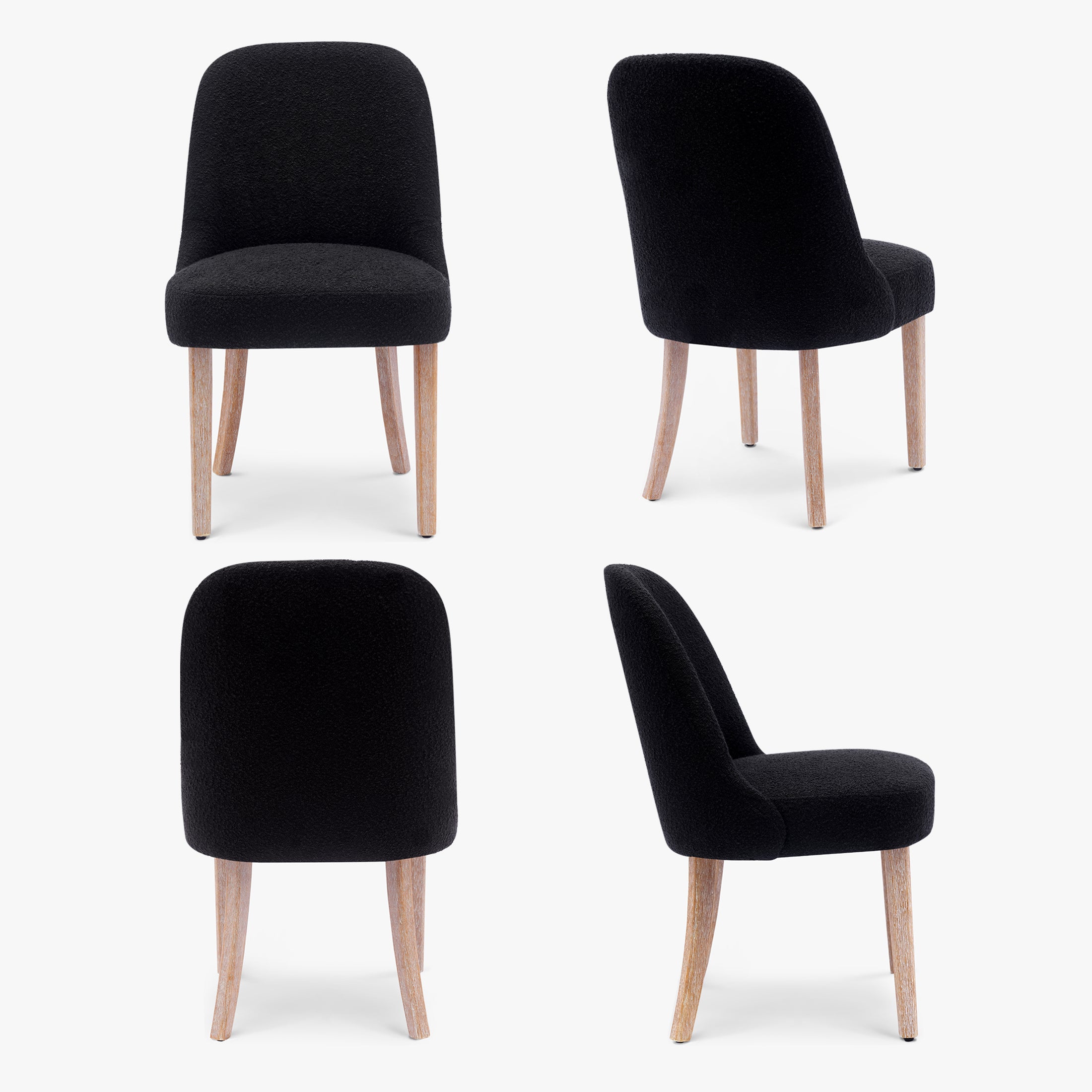Amélie Mid-Century Modern Upholstered Boucle Dining Chair (Set of 4)