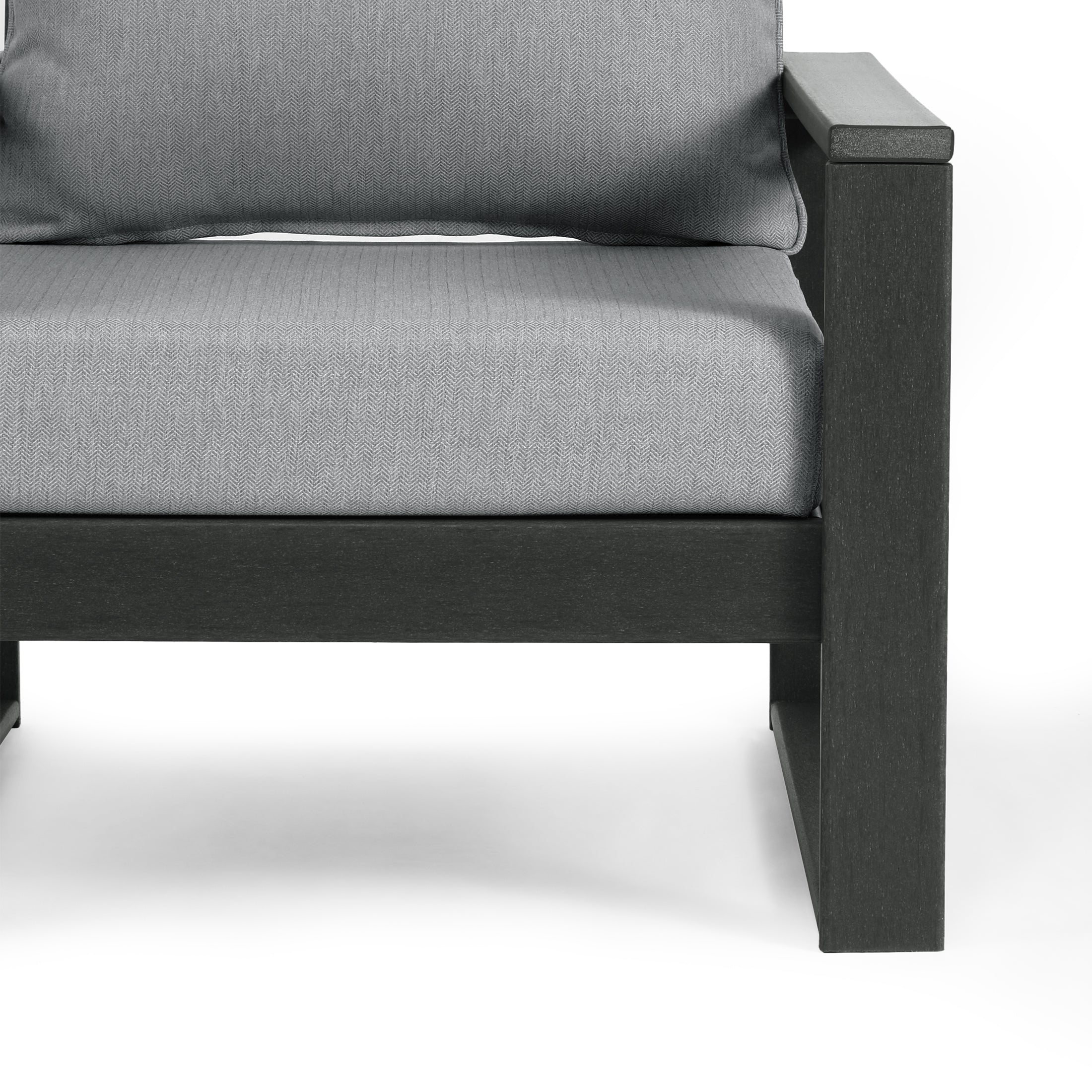 Rockaway Outdoor HDPE All-Weather Modern Patio Loveseat with Waterproof Cushions
