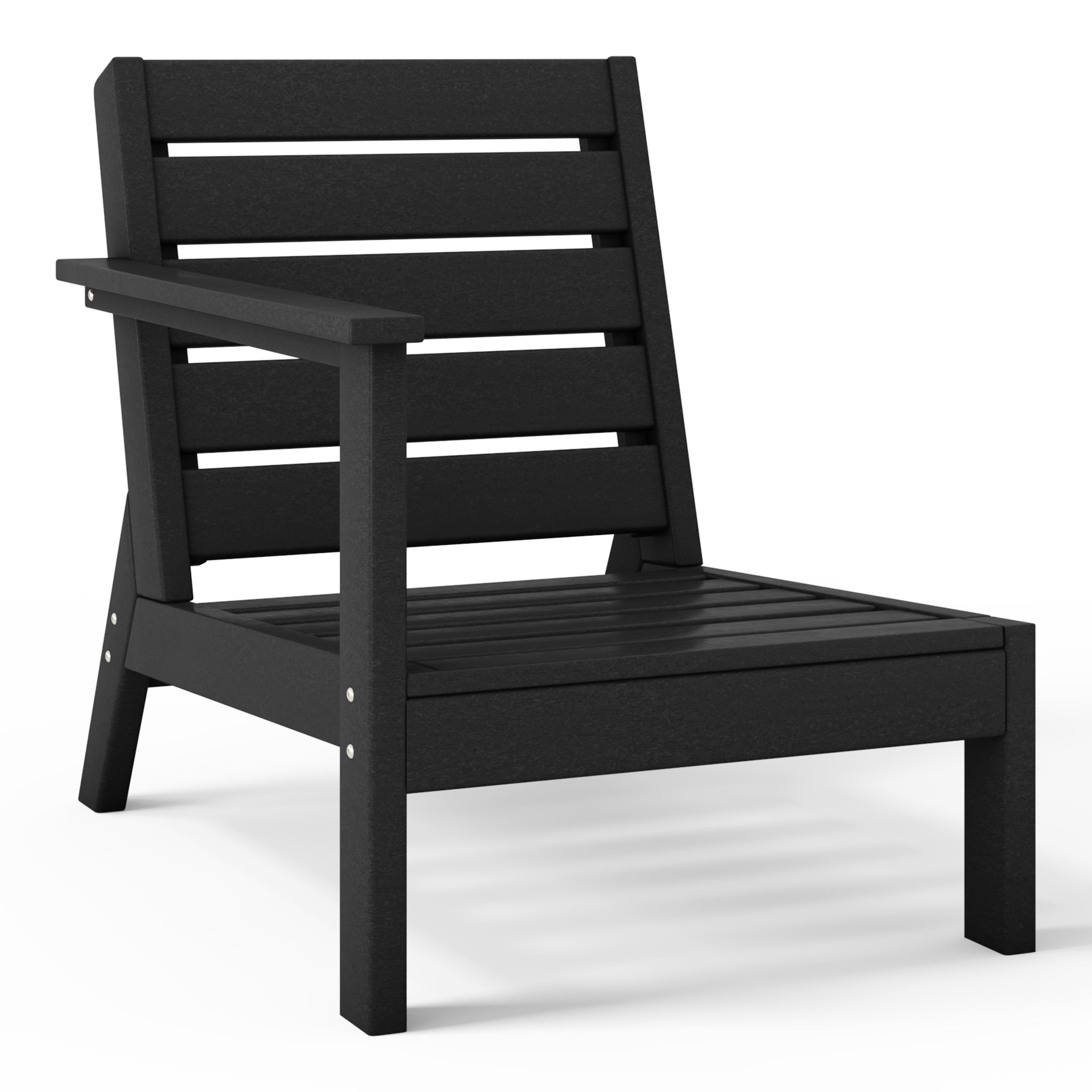Portsmouth Outdoor Patio HDPE Left Arm Sectional Corner Club Chair with Patio Cushions