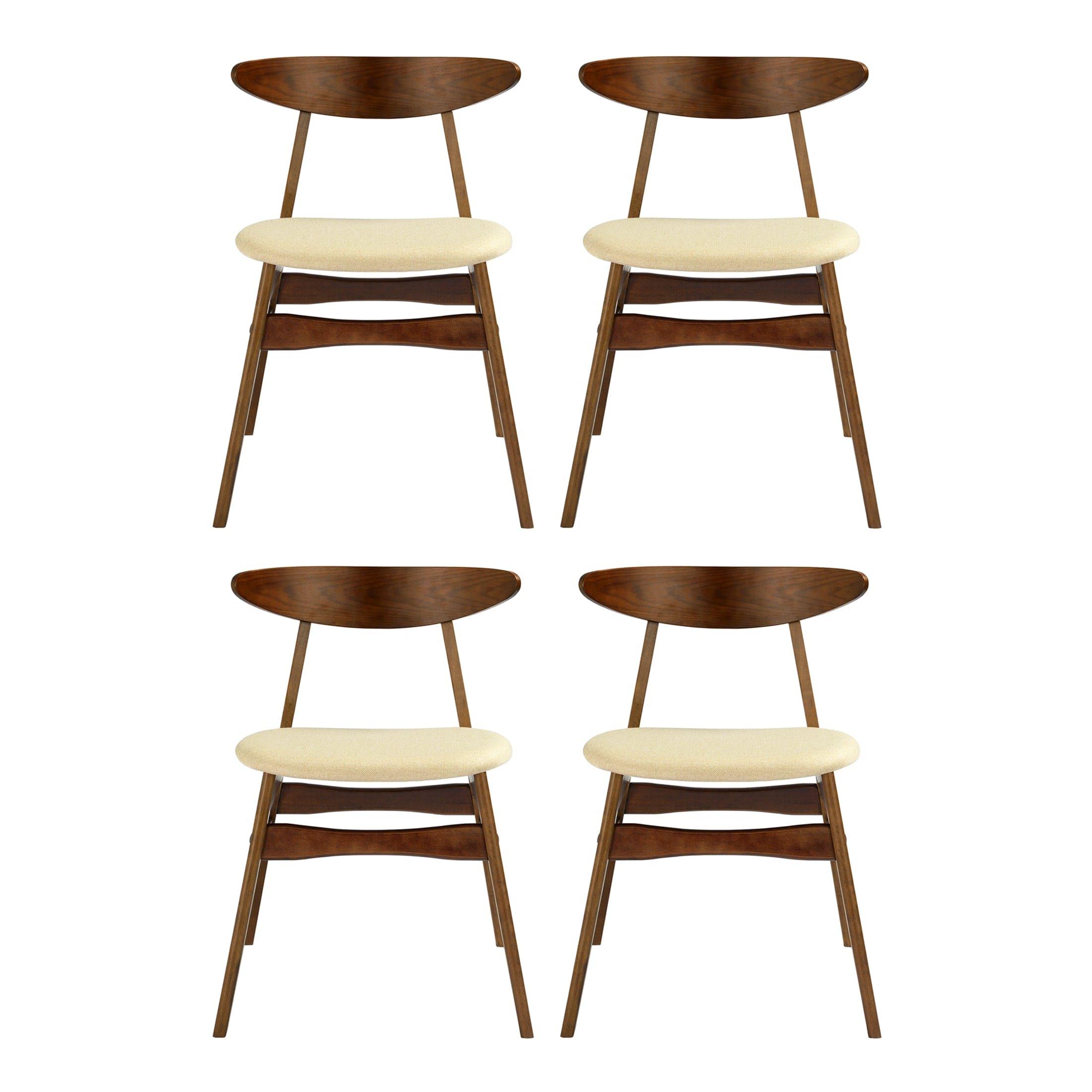 Scarsdale 5-Piece Dining Table Set Solid Wood Dining Table with Upholstered Dining Chairs - Costaelm