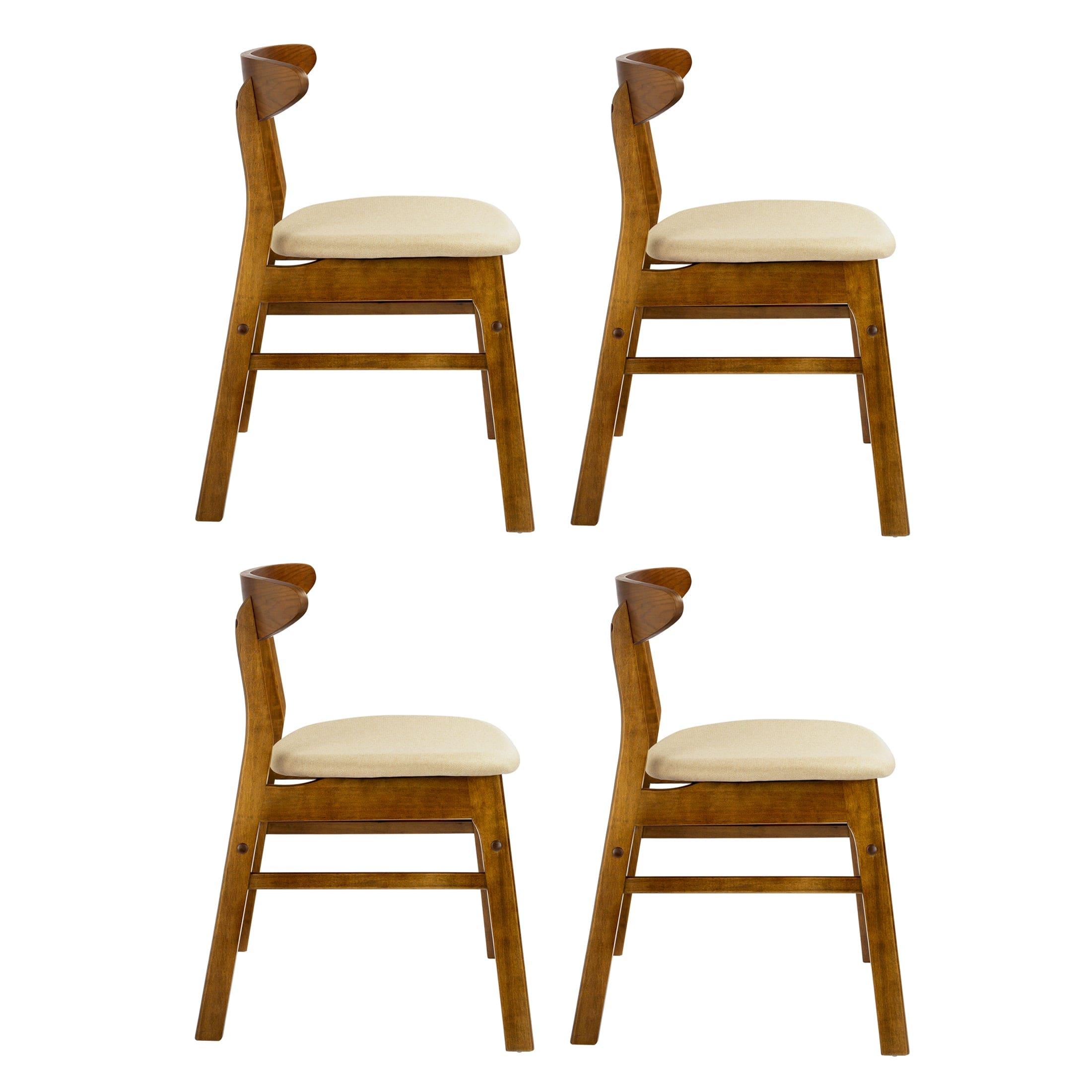 Scarsdale 5-Piece Dining Table Set Solid Wood Dining Table with Upholstered Dining Chairs - Costaelm