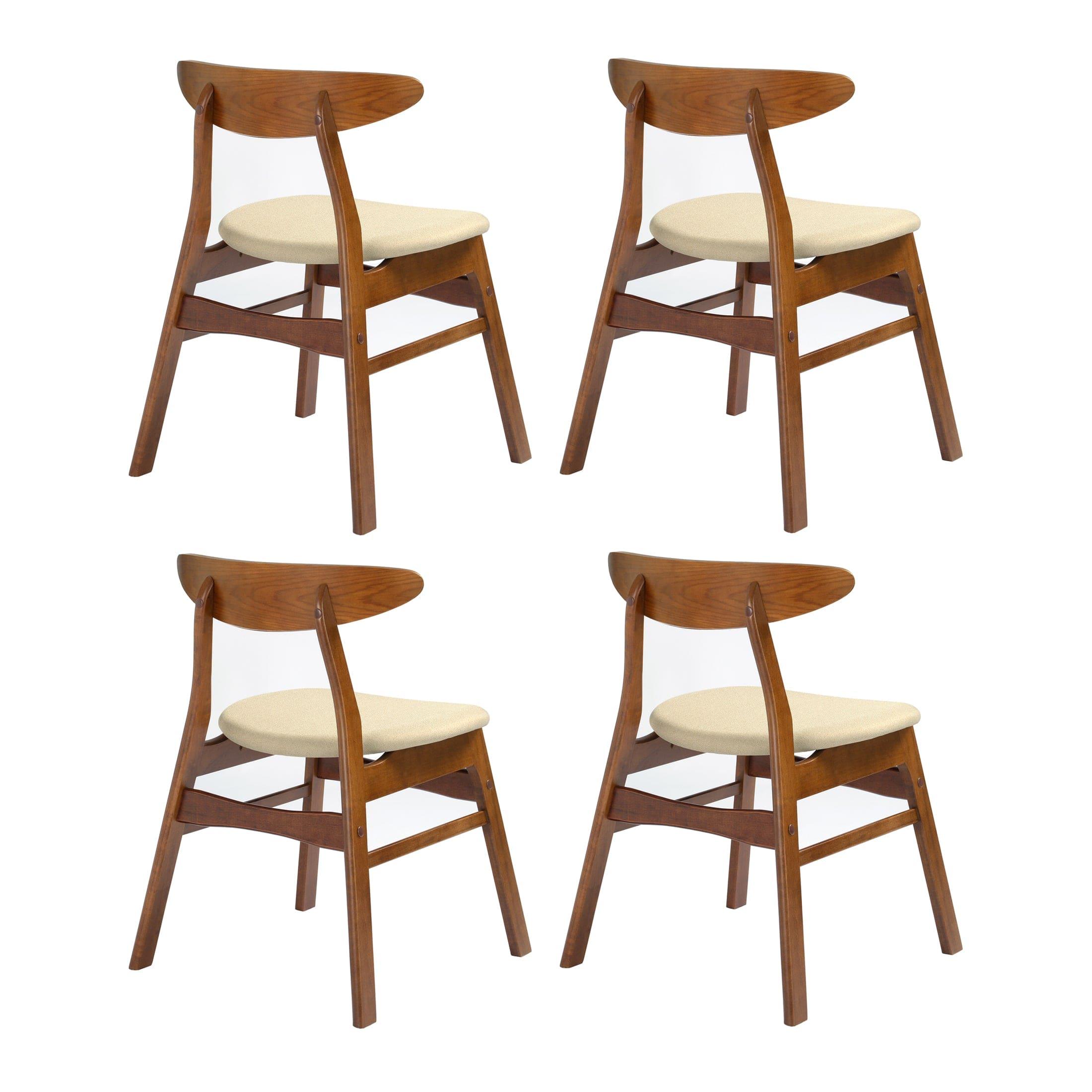 Scarsdale 5-Piece Dining Table Set Solid Wood Dining Table with Upholstered Dining Chairs - Costaelm