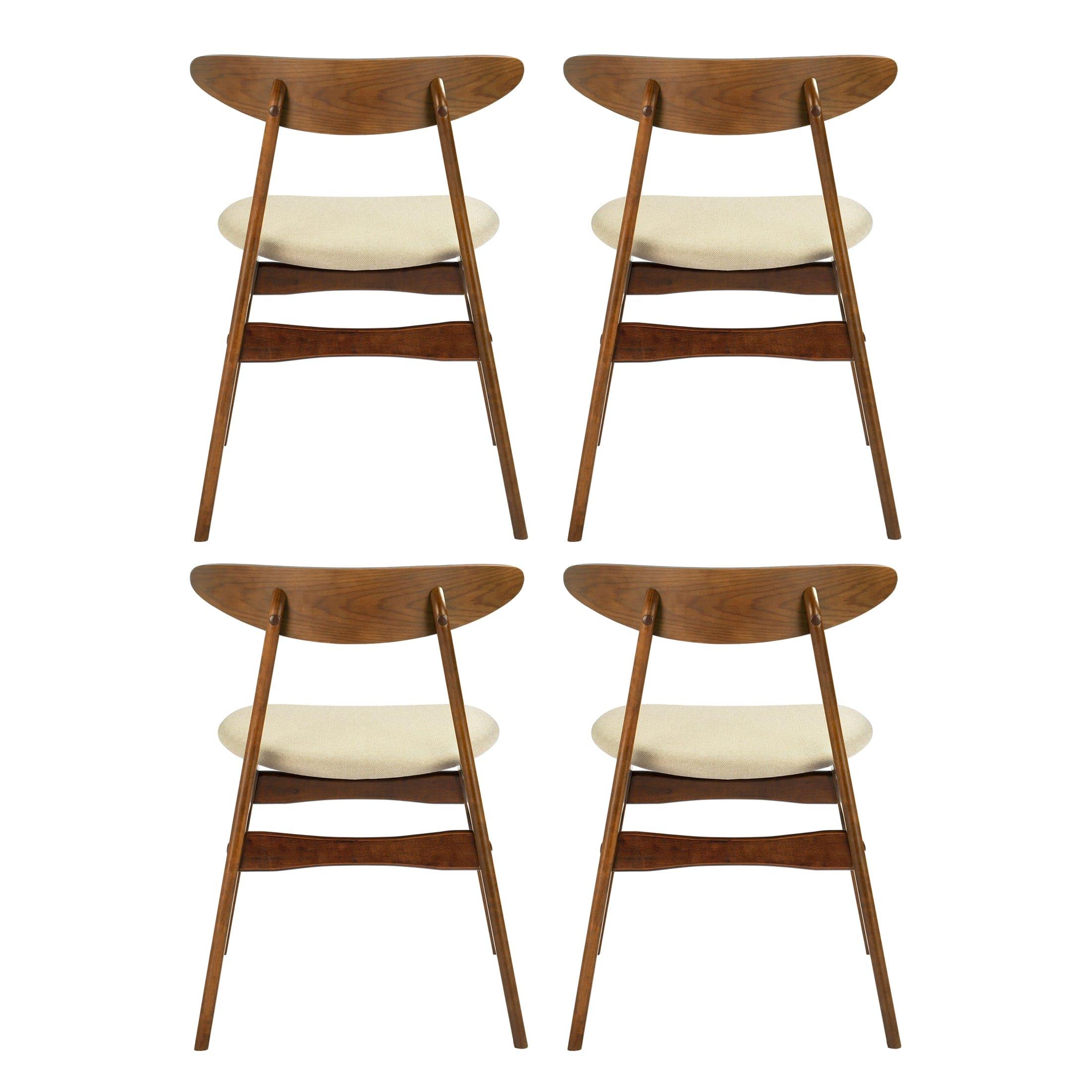Scarsdale 5-Piece Dining Table Set Solid Wood Dining Table with Upholstered Dining Chairs - Costaelm