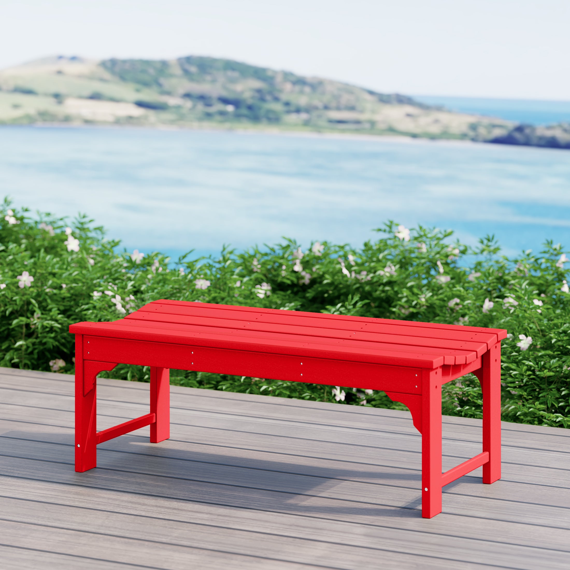 Paradise Westintrends 48" length backless Poly Westin Trendsod Outdoor / Garden bench