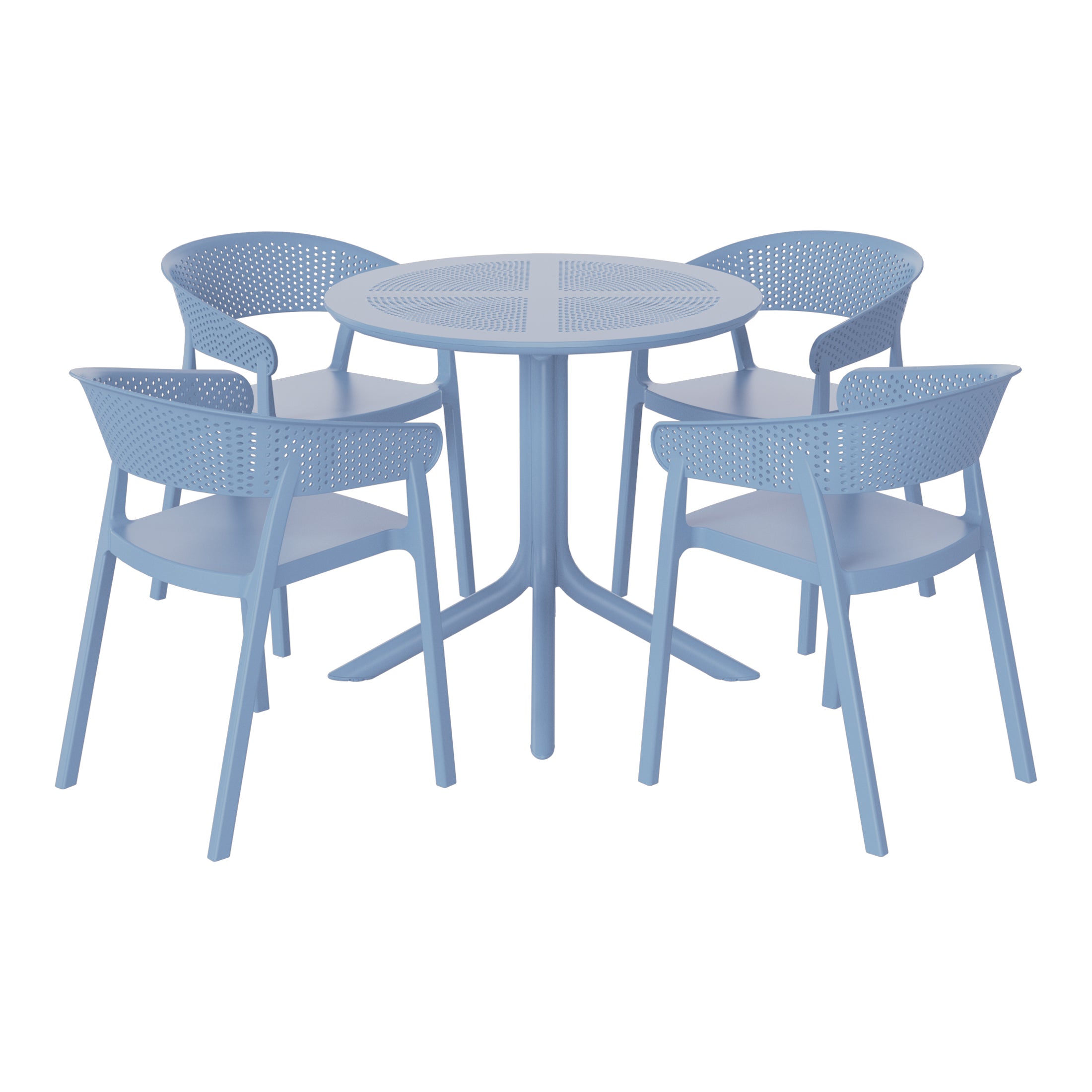 Sunshine 5-Piece Modern Patio Round Dining Table Set with Stackable Patio Dining Chairs