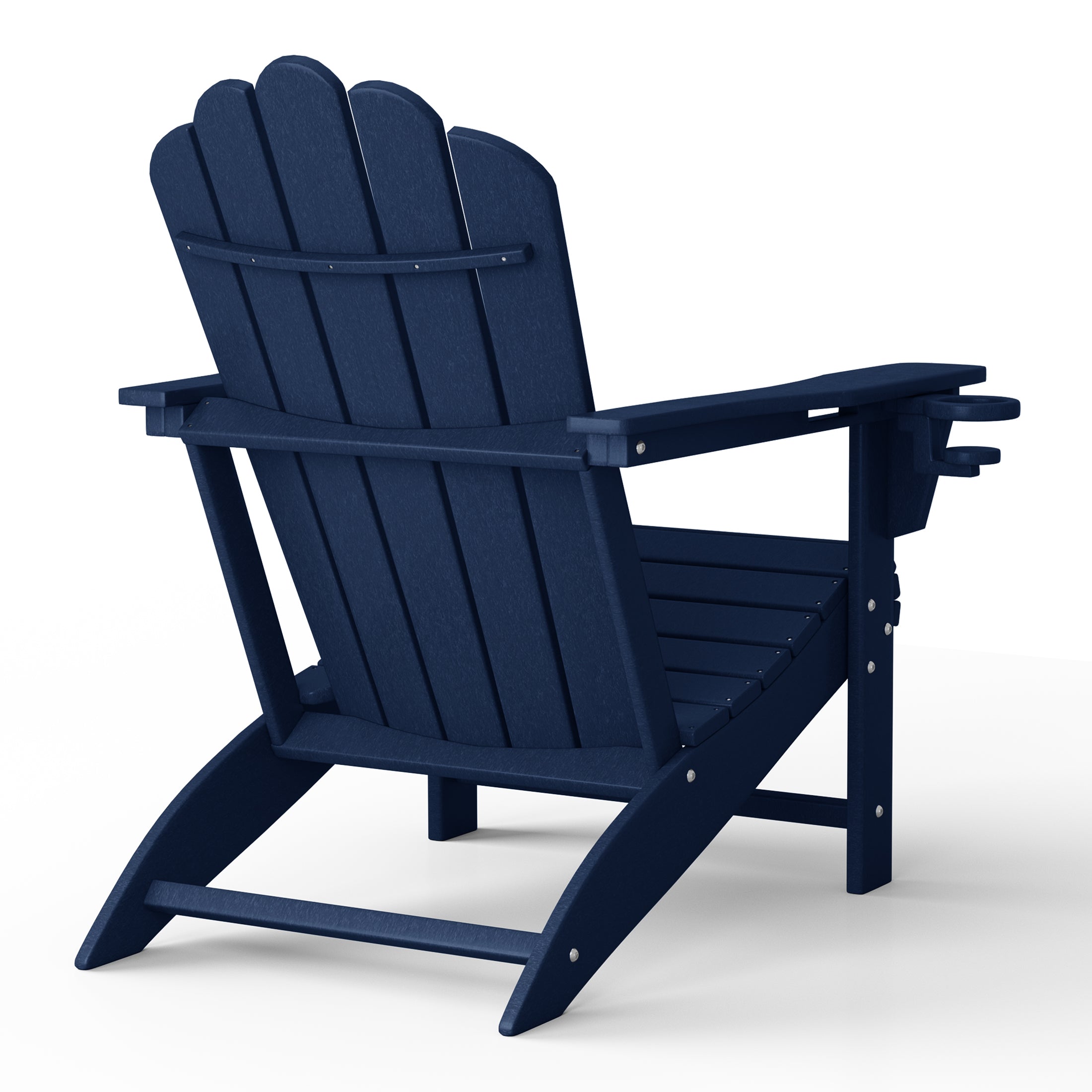 Lakeview Outdoor Patio HDPE Adirondack Chairs With Cup Holders (Set of 4)