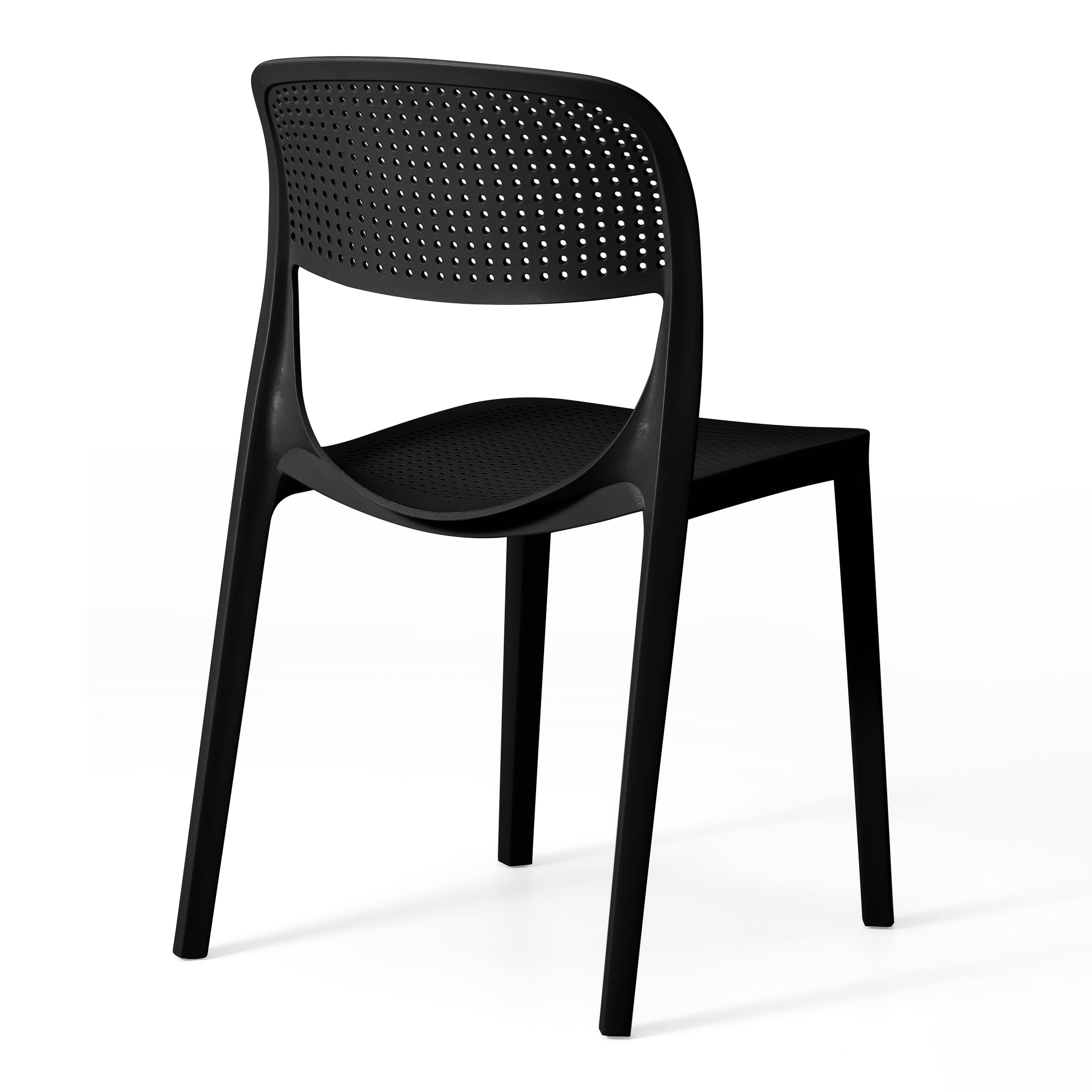 Sunshine Modern Stackable Plastic Resin Patio Dining Side Chair (Set of 2)