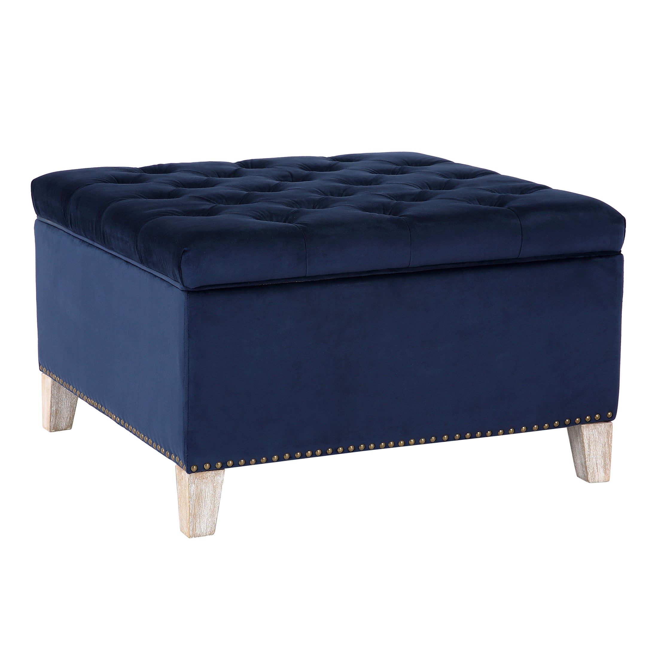 Hank Square Velvet Tufted Storage Ottoman
