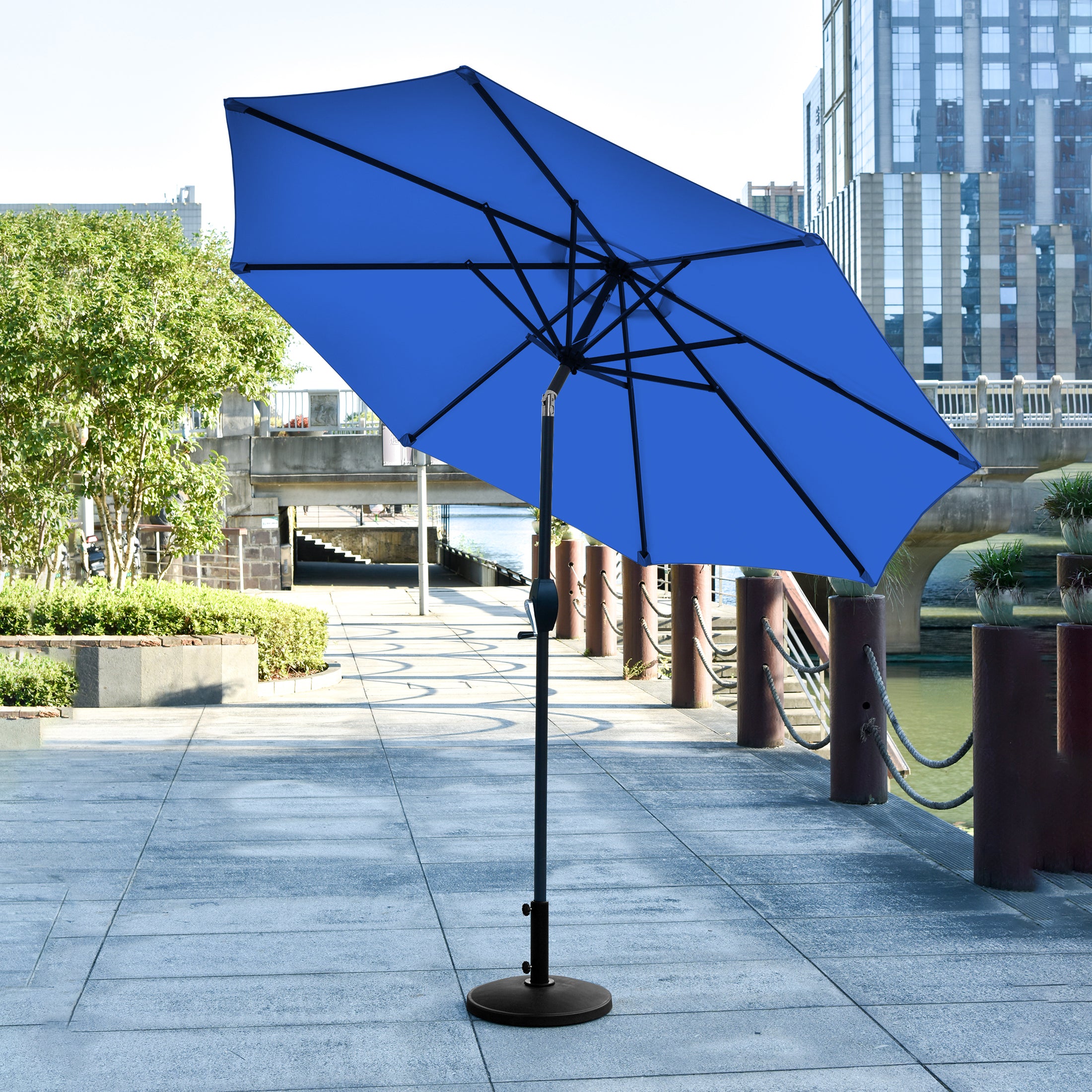 Cabana 9 ft. Patio Table Umbrella with tilt, crank features and free standing weight base kit