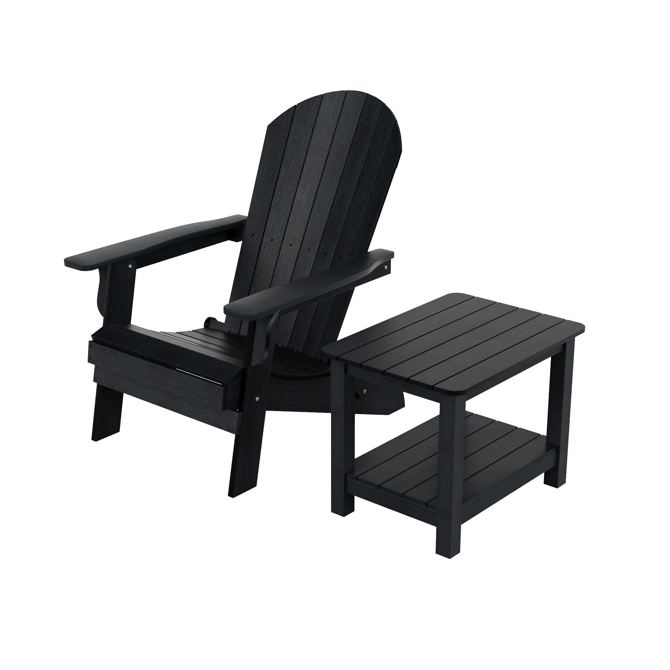 Florence HIPS Outdoor Folding Adirondack Seashell Chair With Side Table