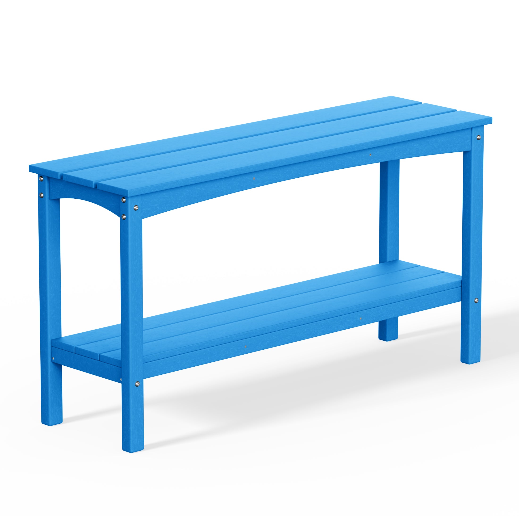 Paradise 55" Outdoor Patio HDPE Adirondack 2-Tier Shelf Console Table