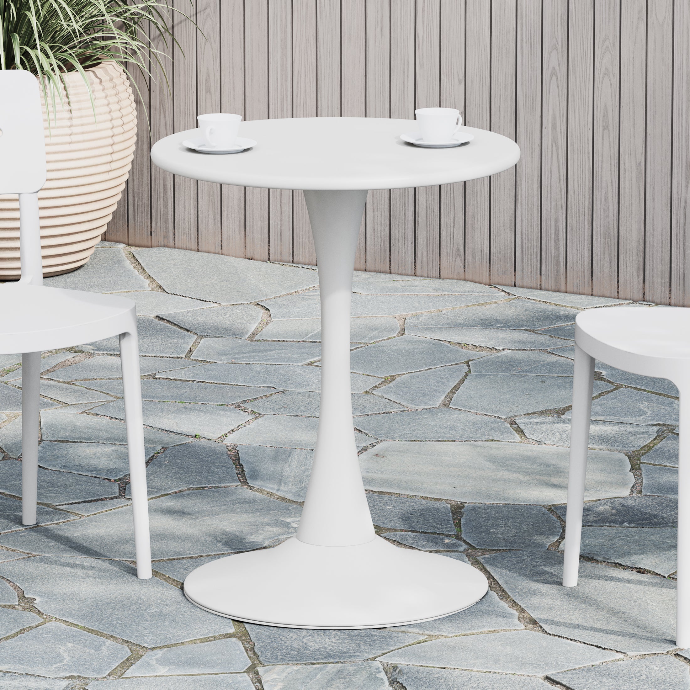 Sunshine 23.5" Round Outdoor Indoor Metal Cocktail Dining Table