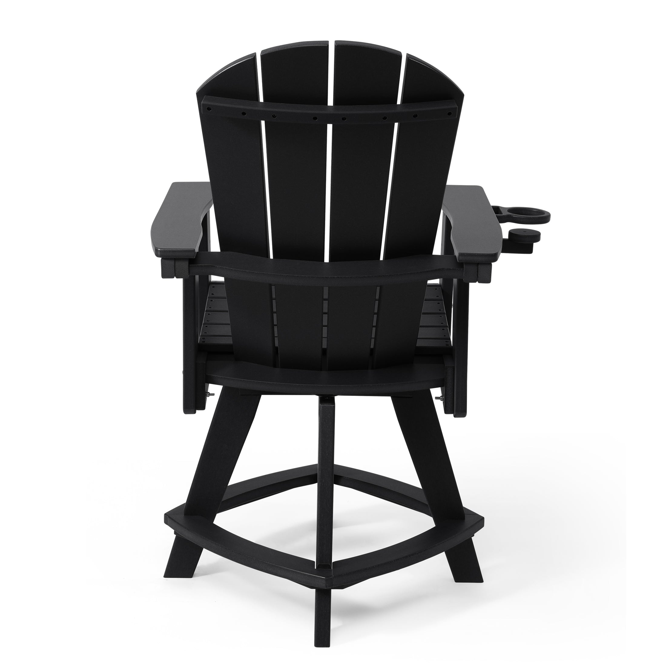 Paradise Outdoor HDPE Adirondack Swivel Counter Height Bar Chair With Cup Holder
