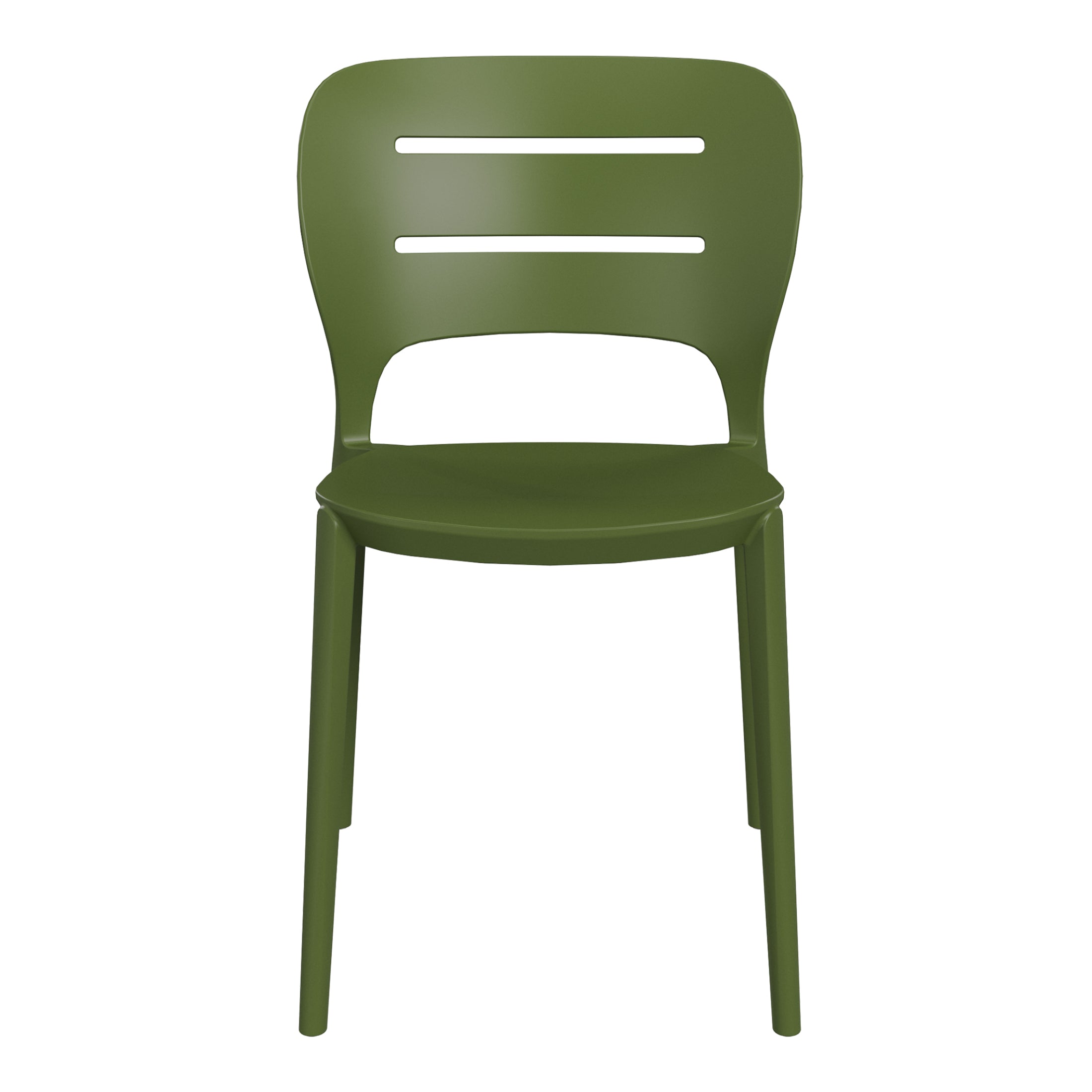 Sunshine Outdoor Modern Stackable Plastic Patio Dining Side Chairs (Set of 2)