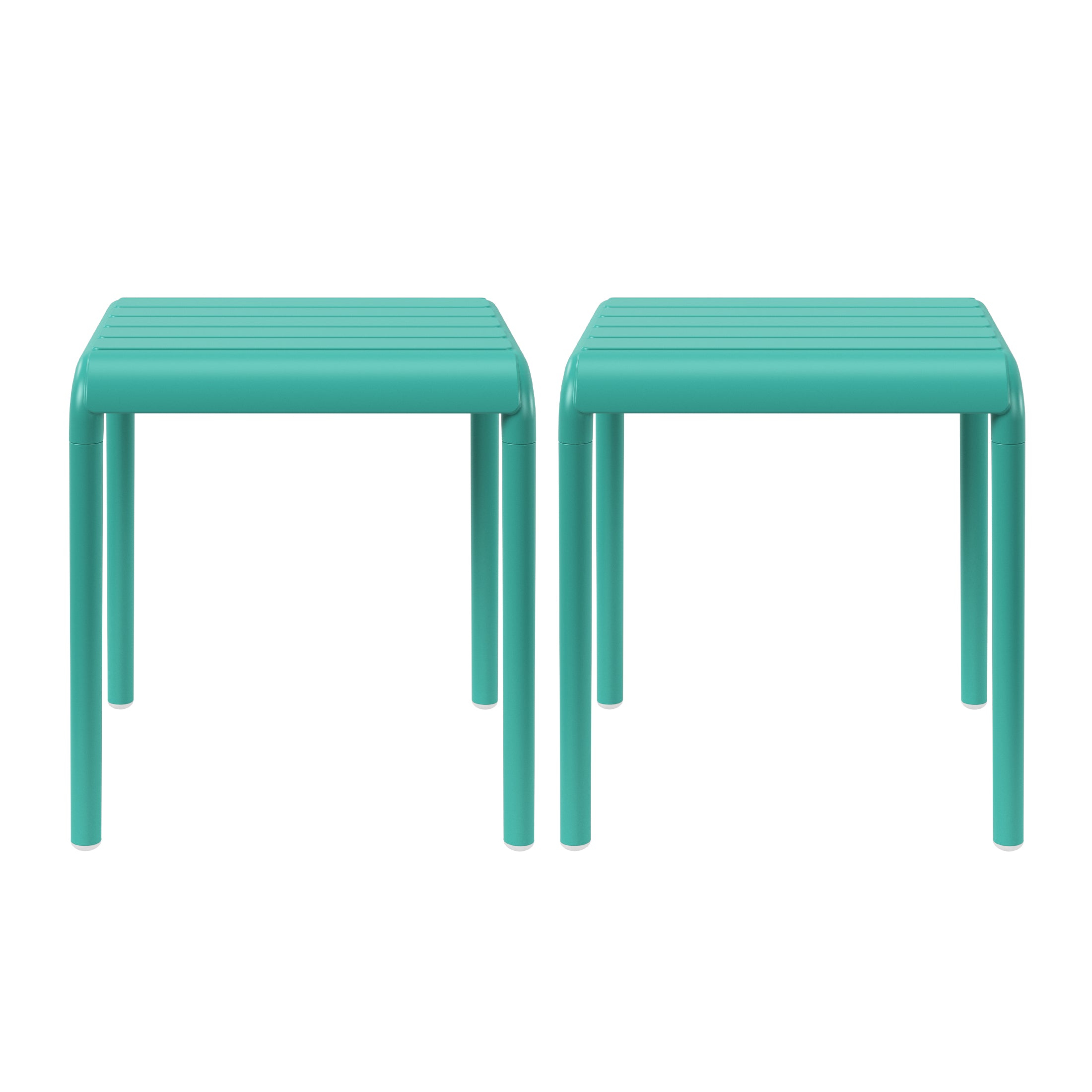 Sunshine Plastic Modern Outdoor Patio Accent Side Tables (Set of 2)