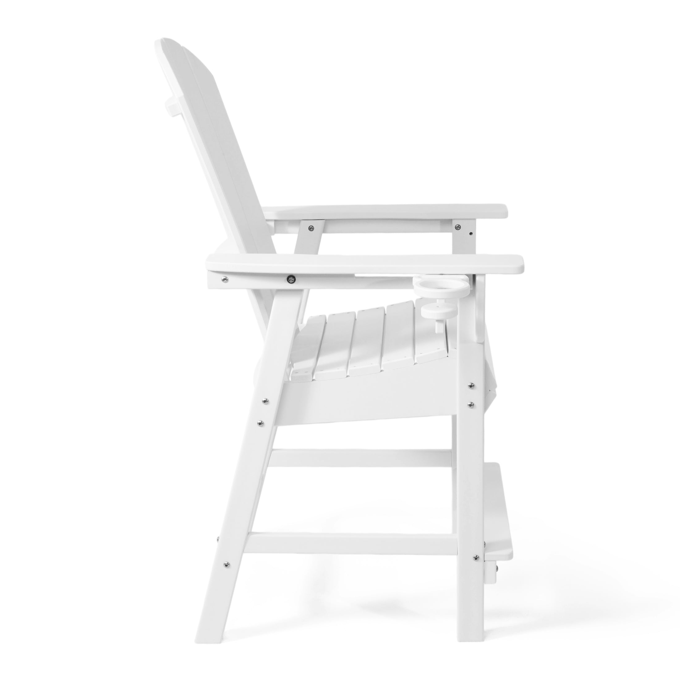 Paradise Outdoor HDPE  Tall Adirondack Counter Height Bar Chair With Cup Holder