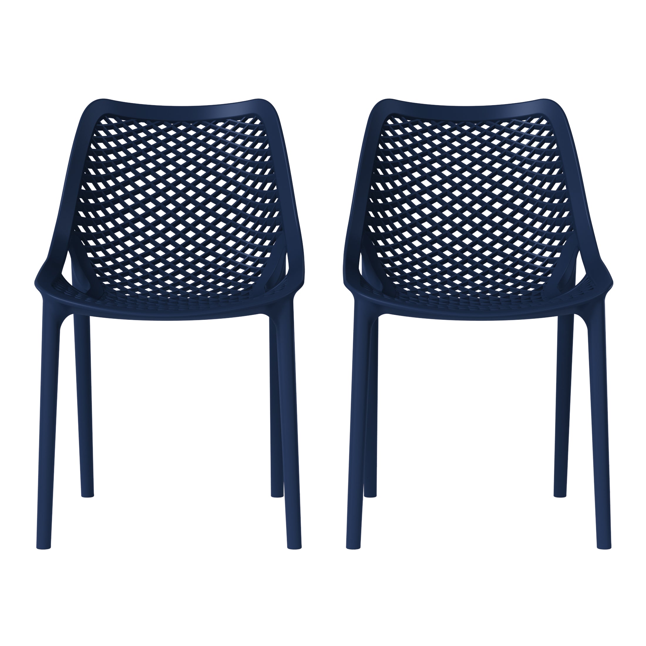 Sunshine Outdoor Stackable Modern Plastic Dining Chairs (Set of 2)