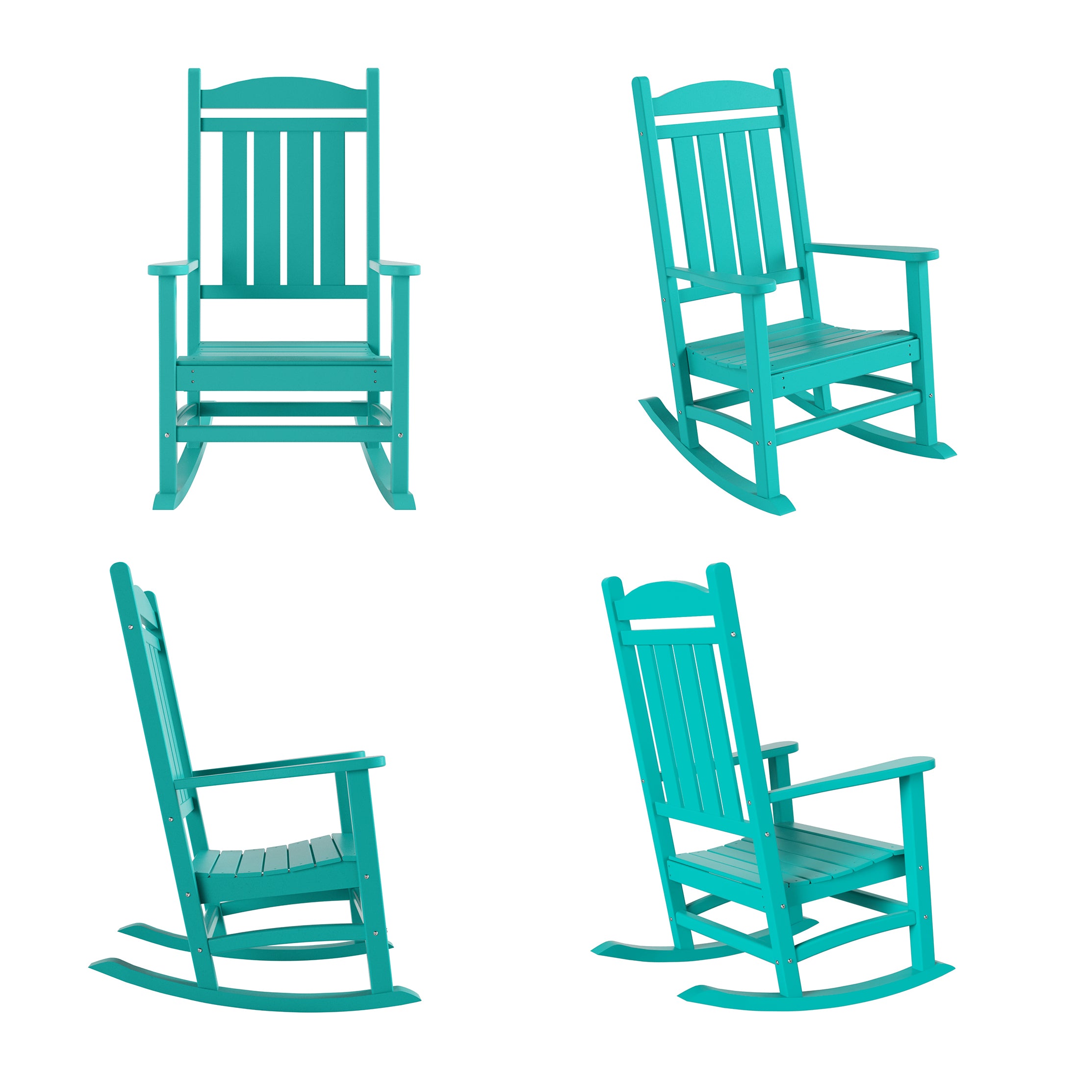 Paradise Outdoor Patio Poly Classic Porch Rocking Chair (Set of 4)