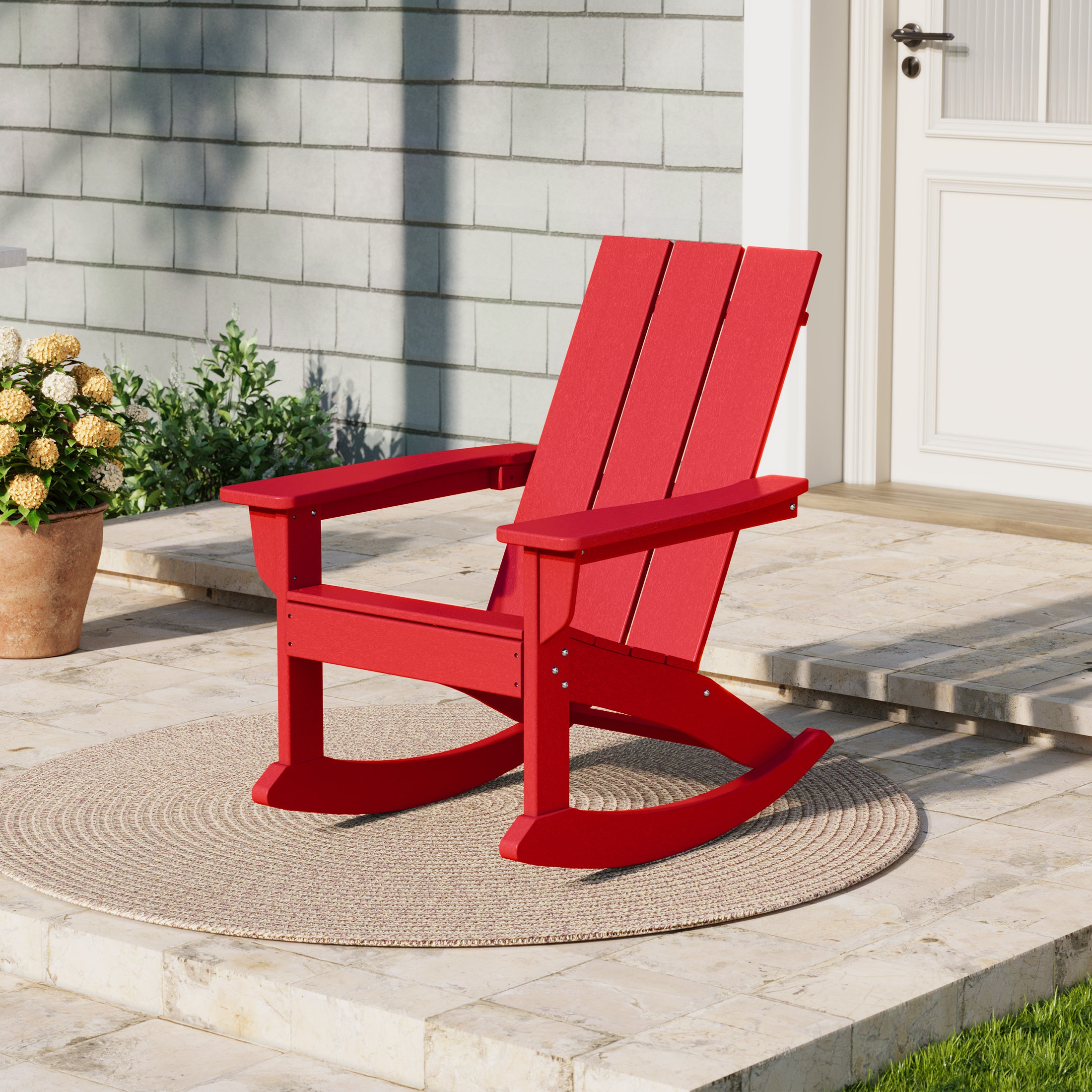Palms Outdoor Patio Modern Adirondack Rocking Chair