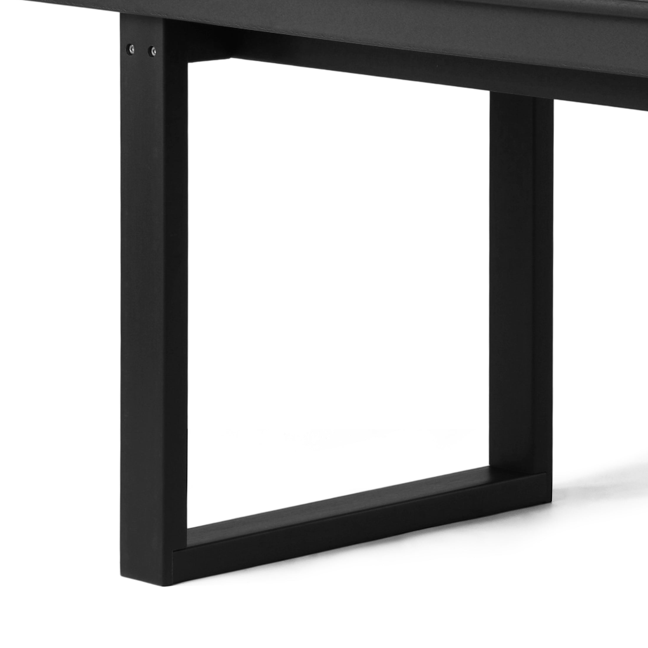 Cambria 68" Outdoor HDPE Modern Rectangular Patio Dining Table With Umbrella Hole