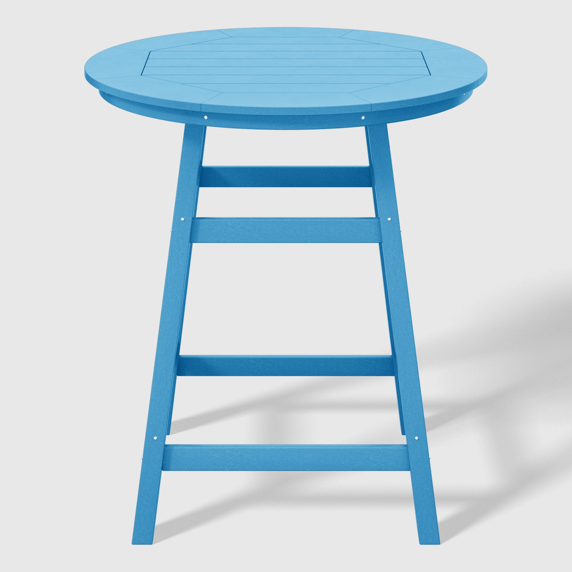 Paradise 5-Piece HDPE Outdoor Patio Dining Bar Bistro Table Set with Counter High Round Bar Stools