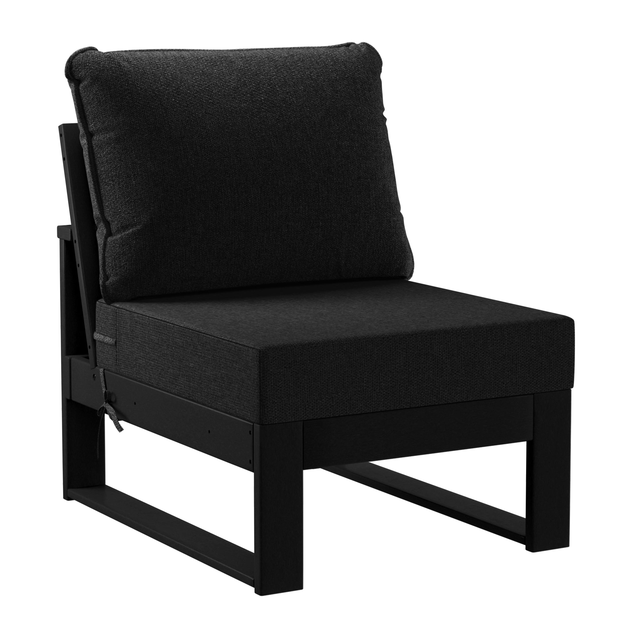 Rockaway Outdoor HDPE All-Weather Modern Deep Seating Patio Sofa with Waterproof Cushions