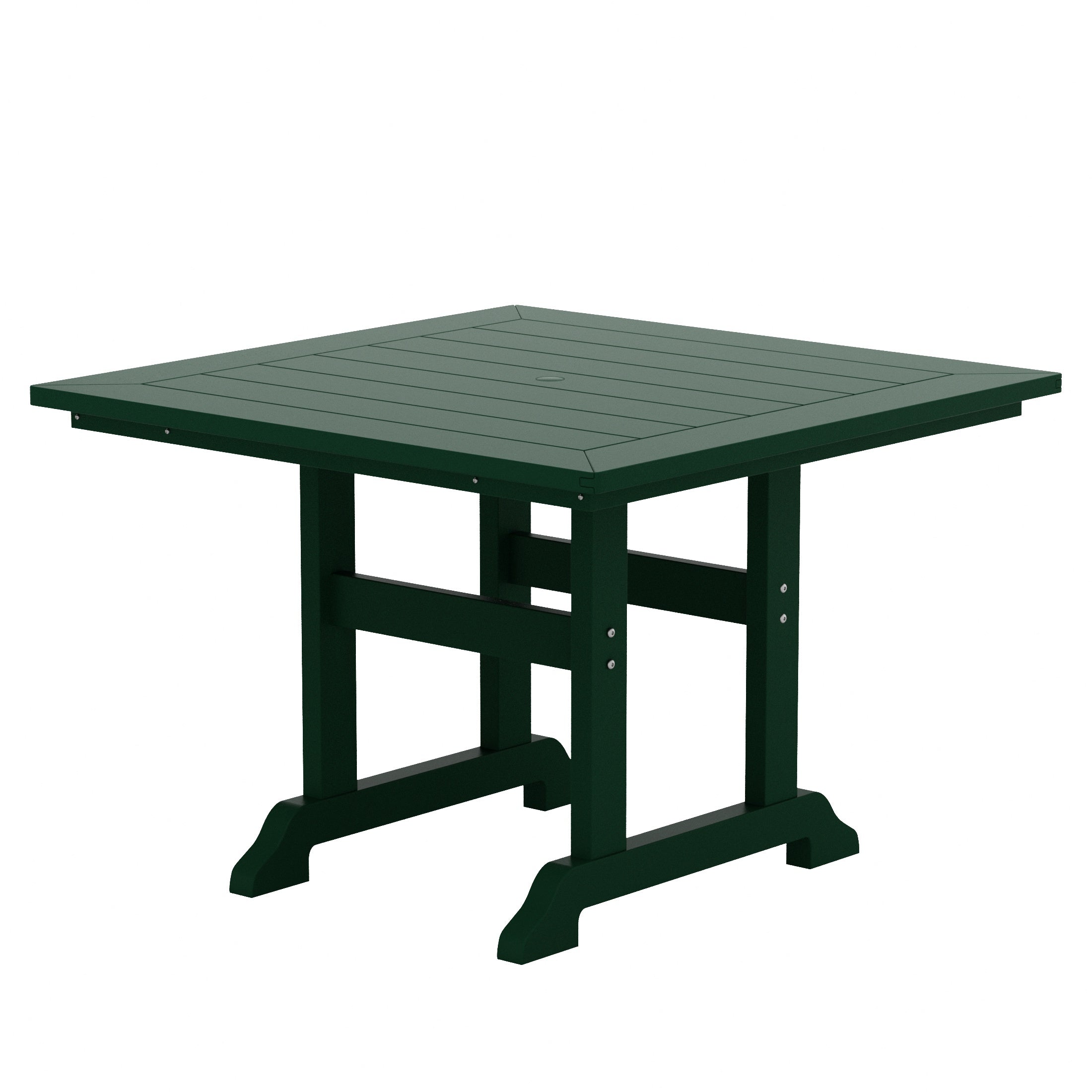Paradise 5-Piece HDPE Square Patio Dining Table Set with Foldable Chairs
