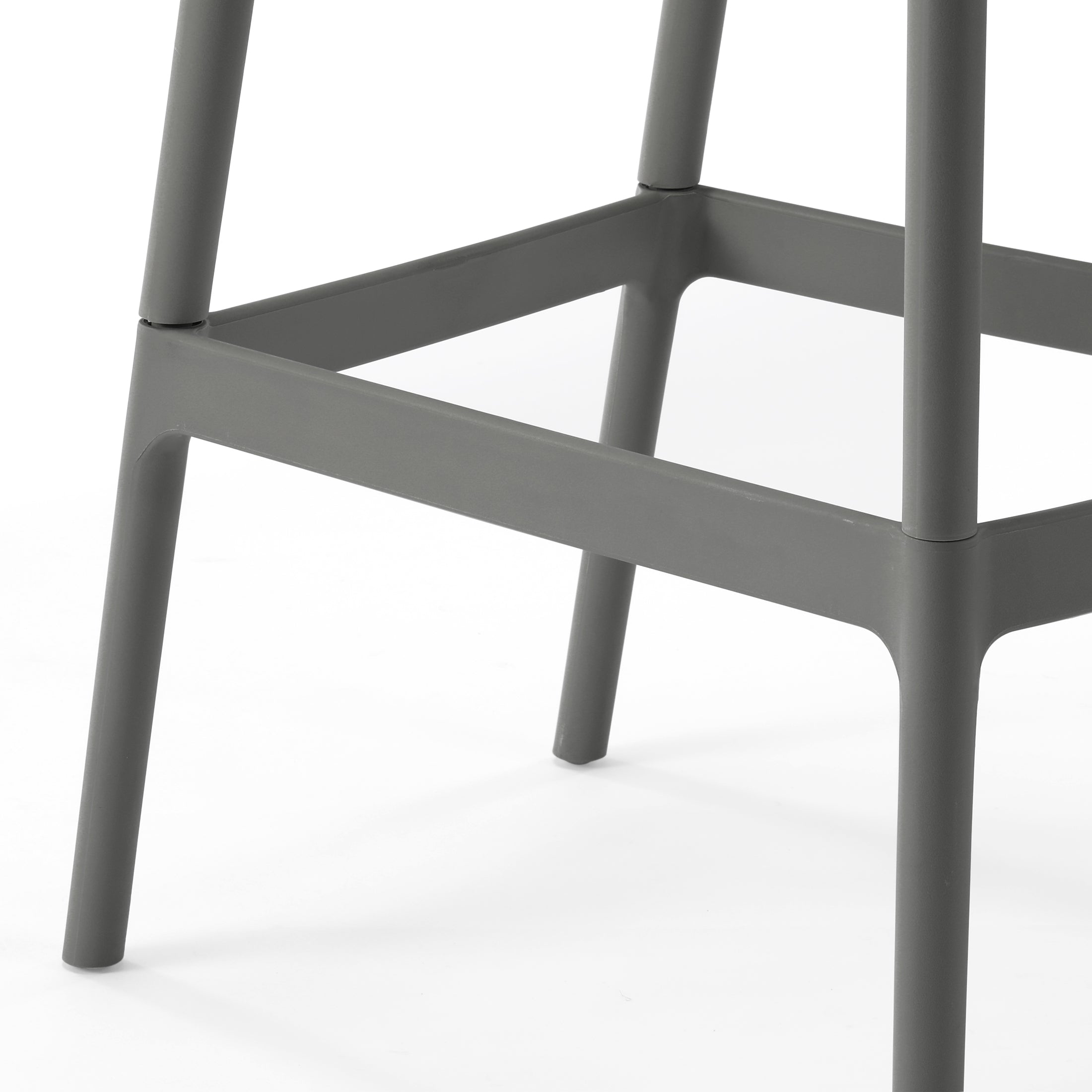 Sunshine 41.75" Outdoor Modern Polypropylene Plastic Patio Bar Height Stools (Set of 2)