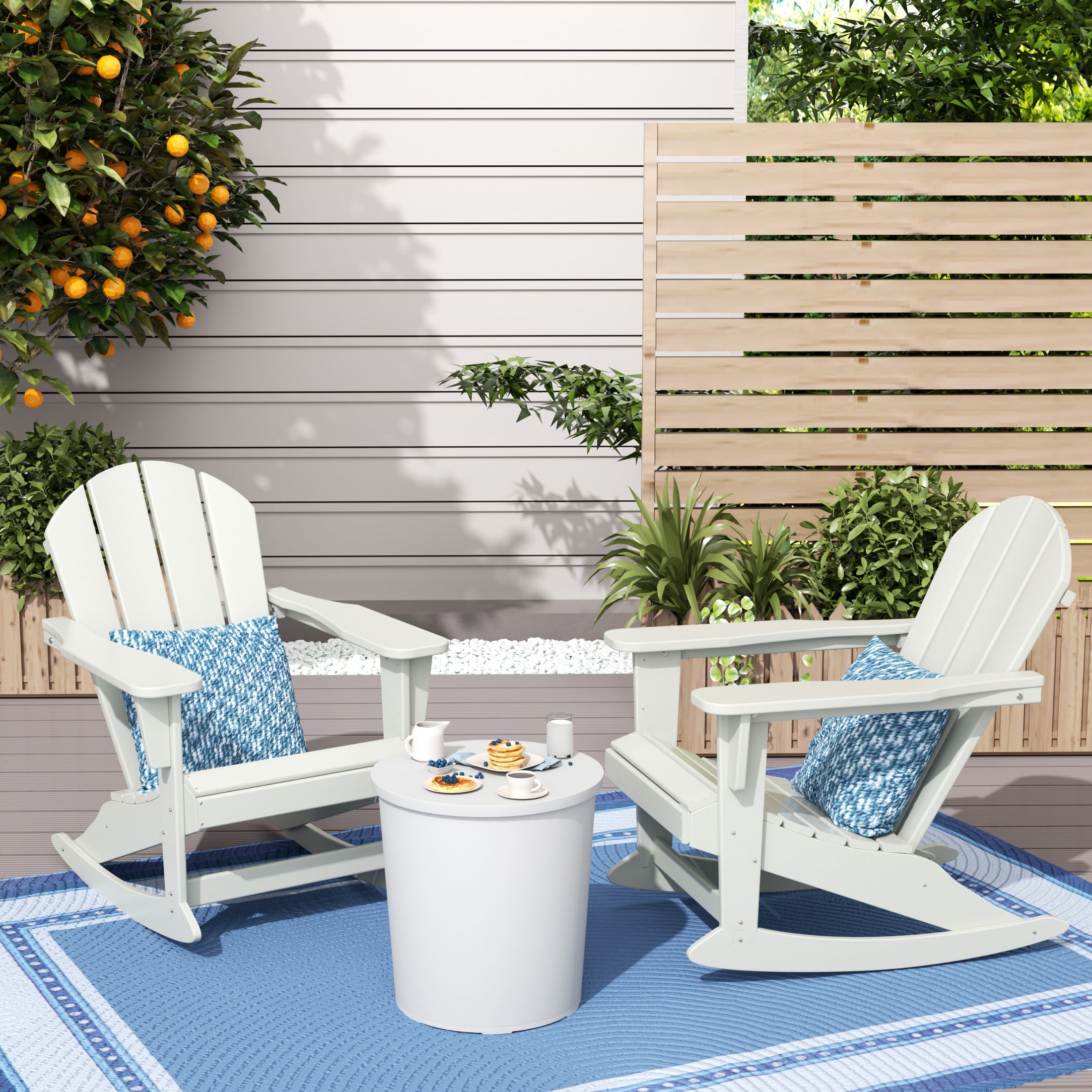 Paradise Westintrends 2 piece set Outdoor / Patio Poly Adirondack rocking chairs ( 2 seater )