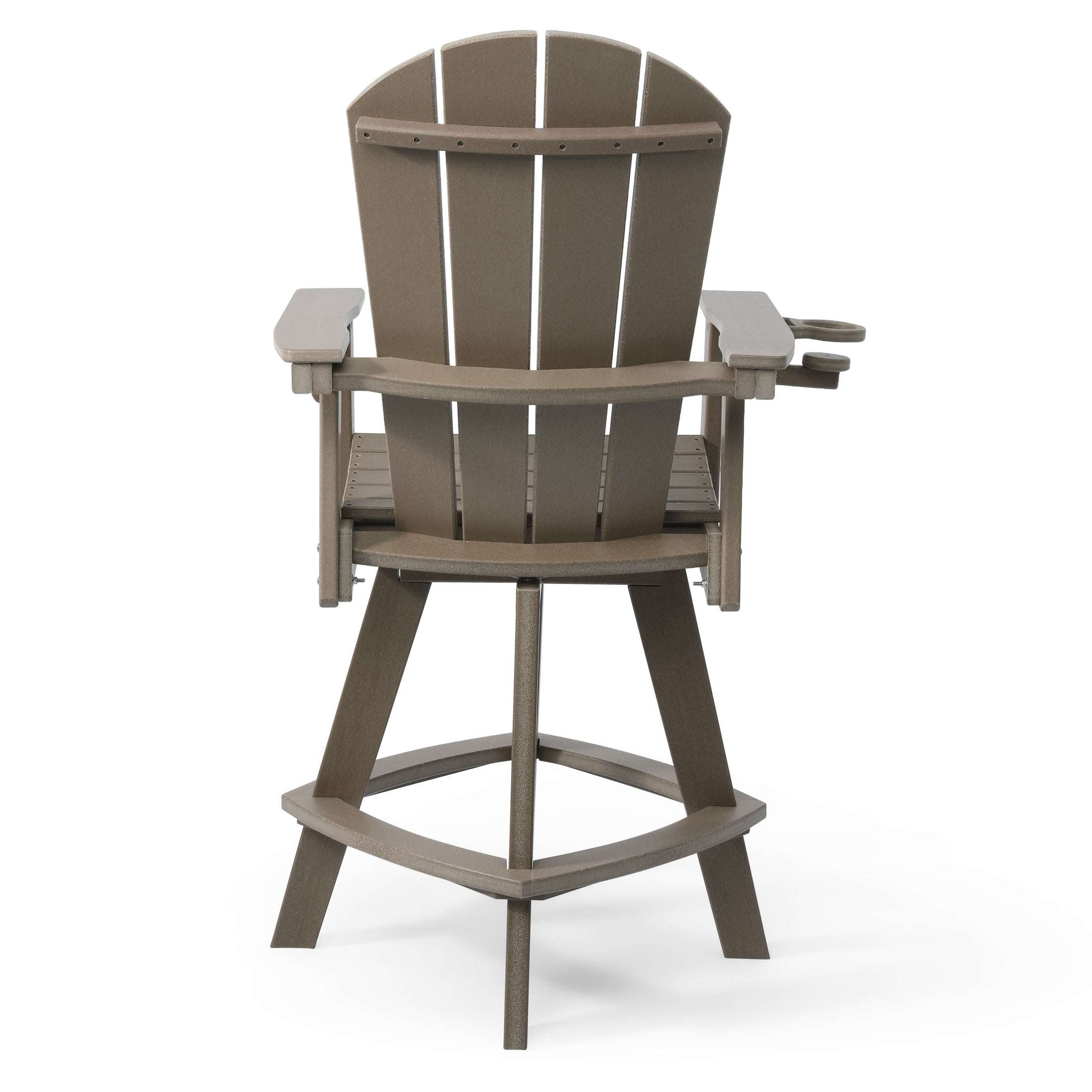 Paradise Outdoor HDPE Swivel Adirondack Bar Height Chair With Cup Holder