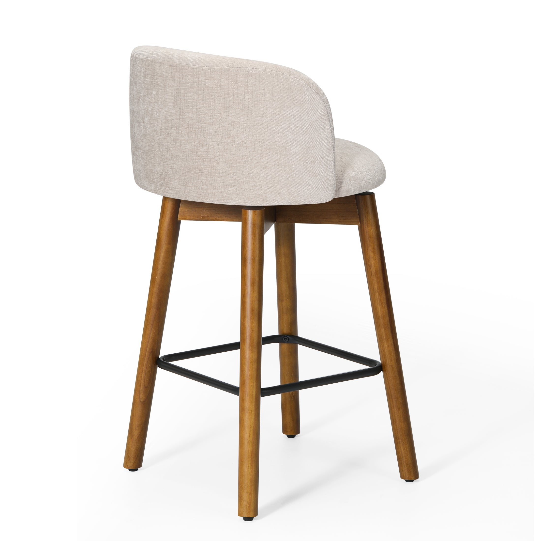 Danburry Modern Chenille Upholstered 26" Counter Height Swivel Bar Stools (Set of 3)