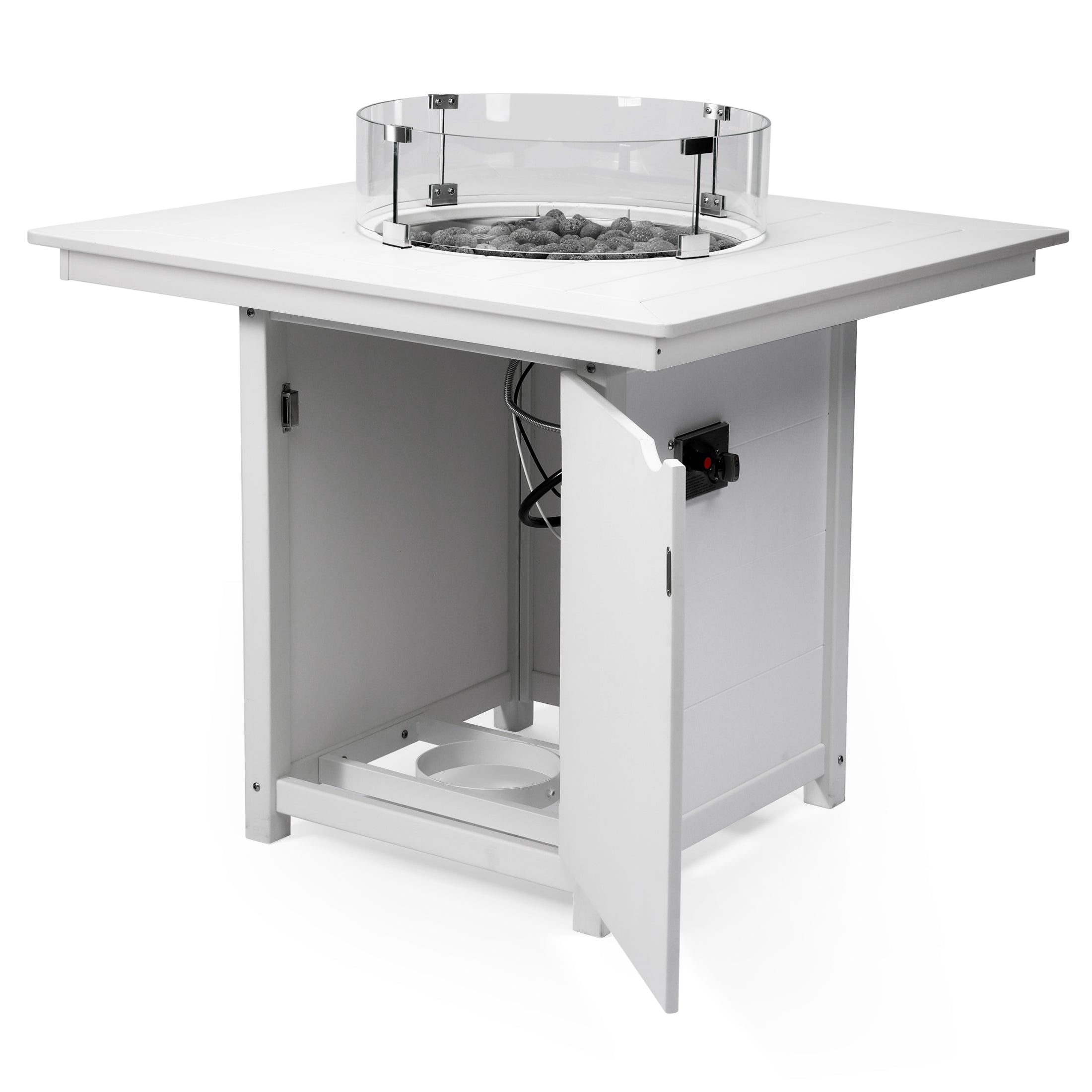 Sol 42" Modern Outdoor Patio Gas Propane Square Fire Pit Table