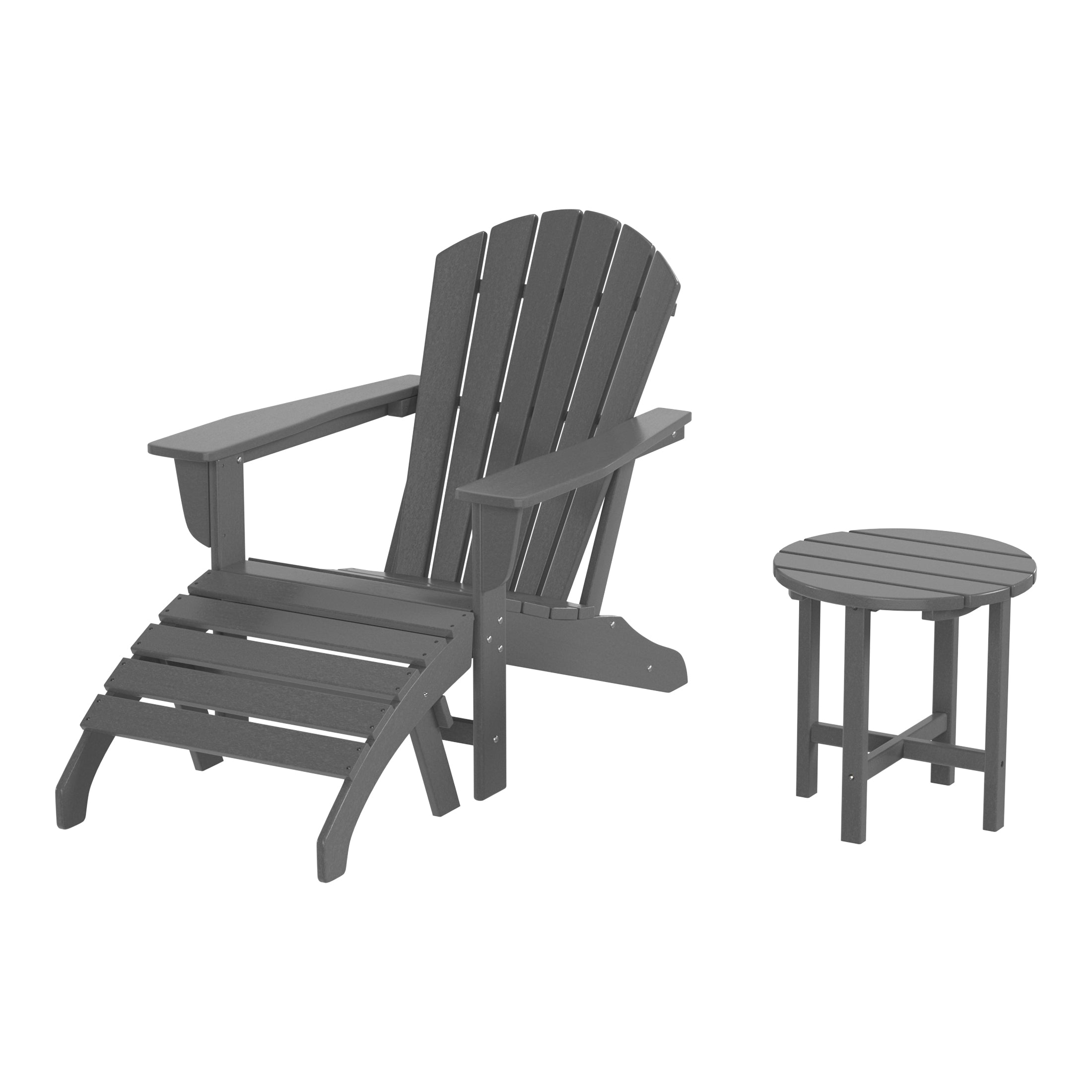 Portside Outdoor Adirondack Chair With Ottoman And Side Table 3-Piece Set